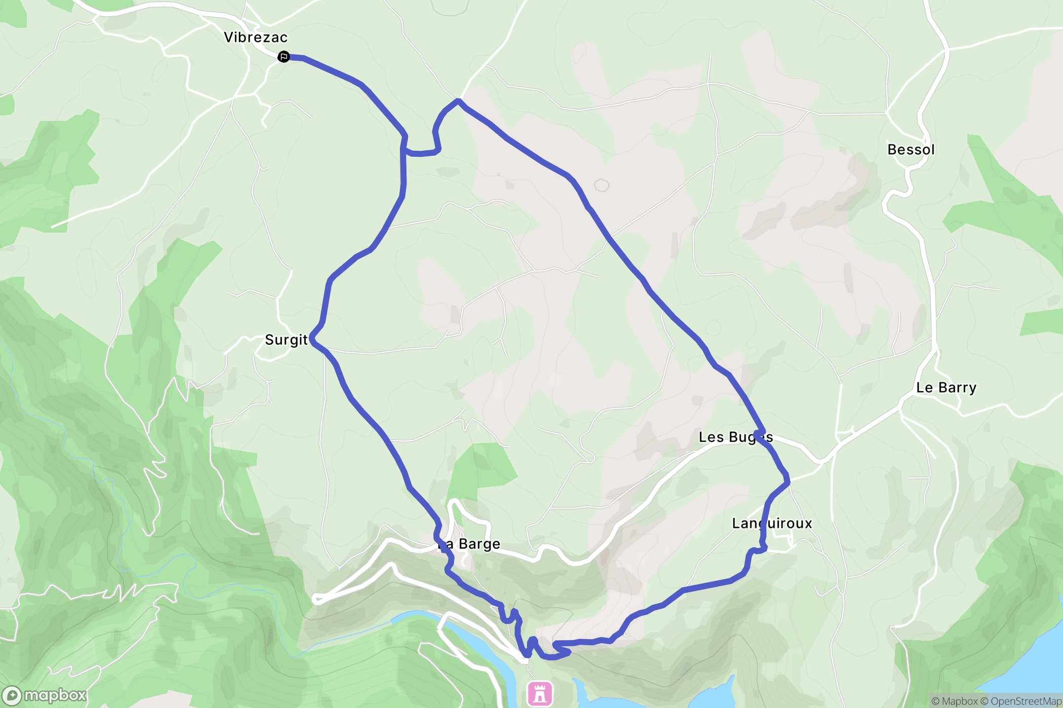 Villedieu : carte du parcours de randonnée - France