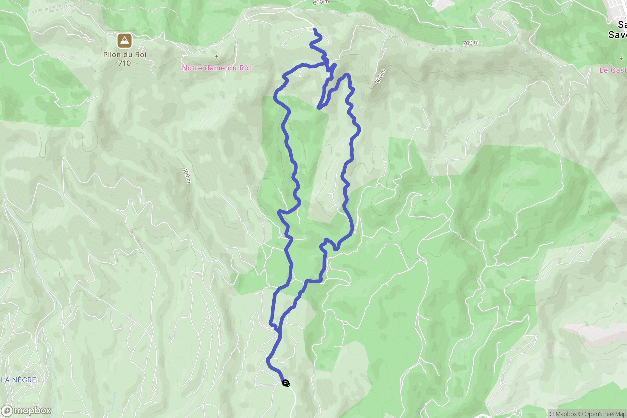 Allauch : carte du parcours de randonnée - France