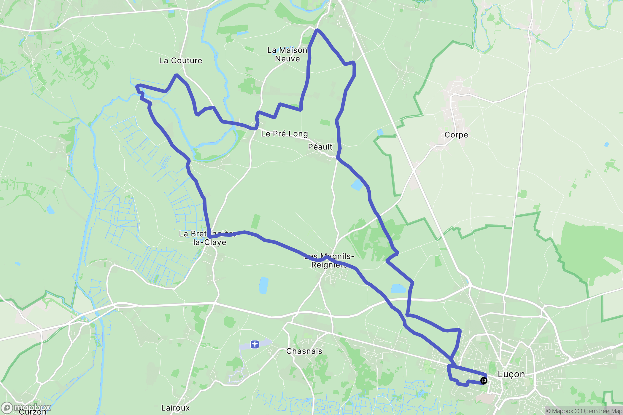 Luçon : carte du parcours de randonnée - France