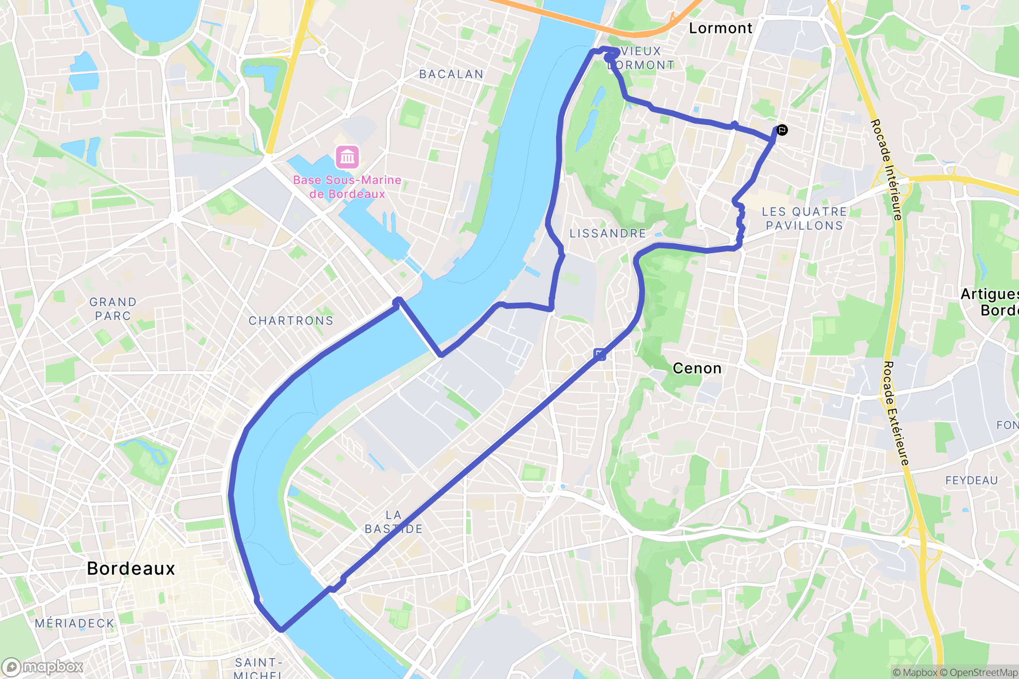 Lormont : carte du parcours de randonnée - France