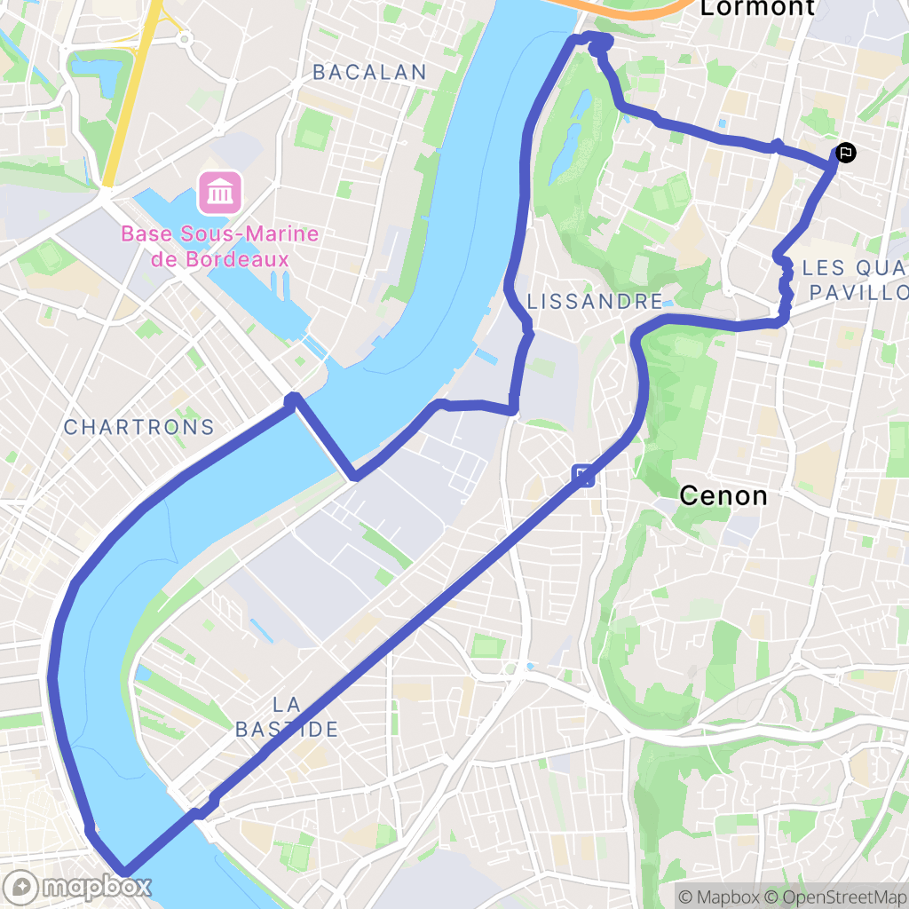Lormont : carte du parcours de randonnée - France