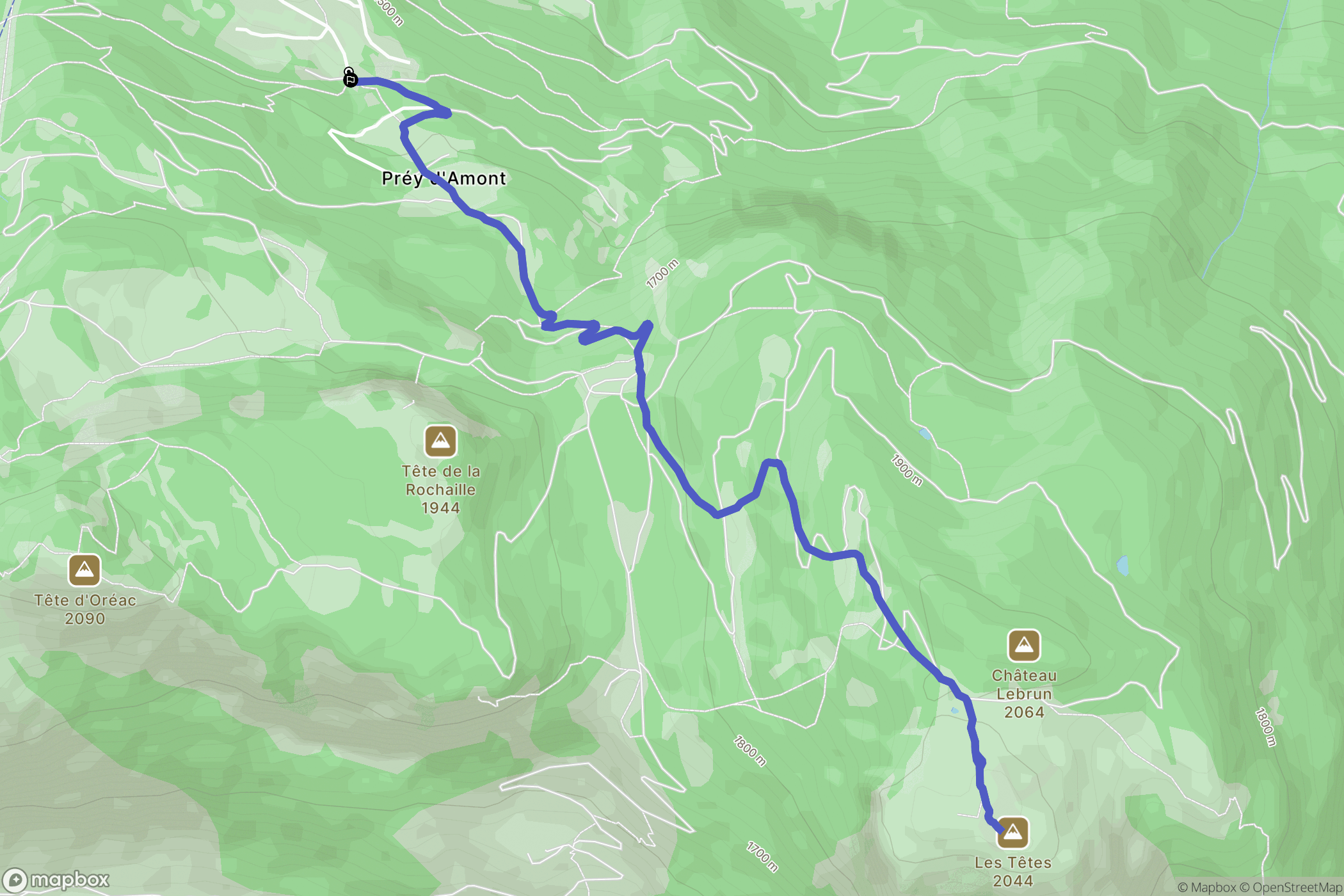 Puy-Saint-Vincent : carte du parcours de randonnée - France