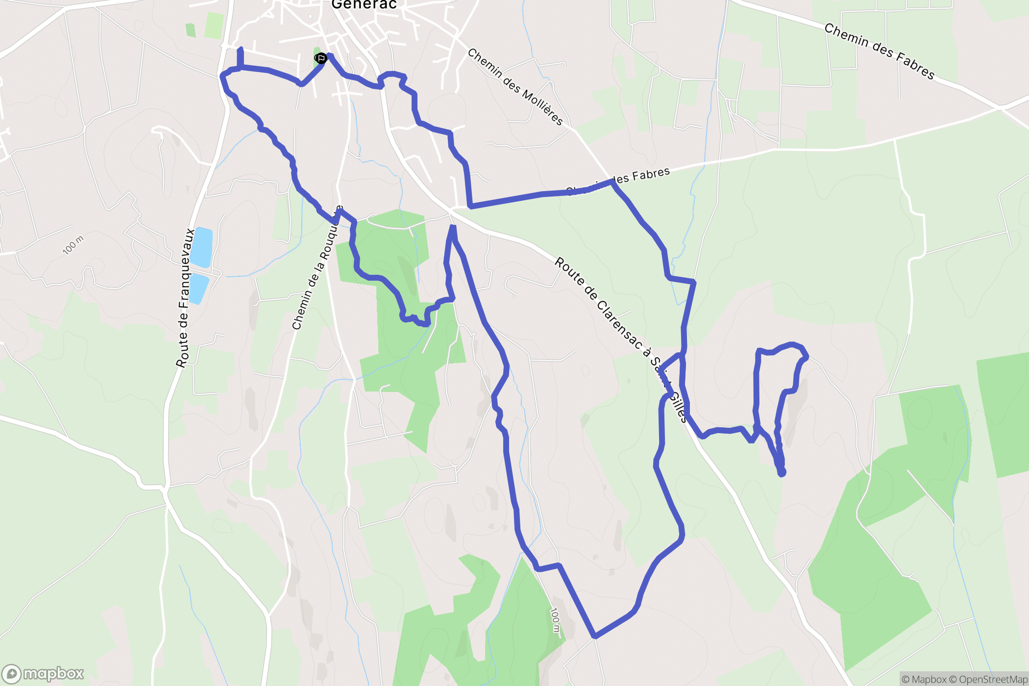 Générac : carte du parcours de randonnée - France