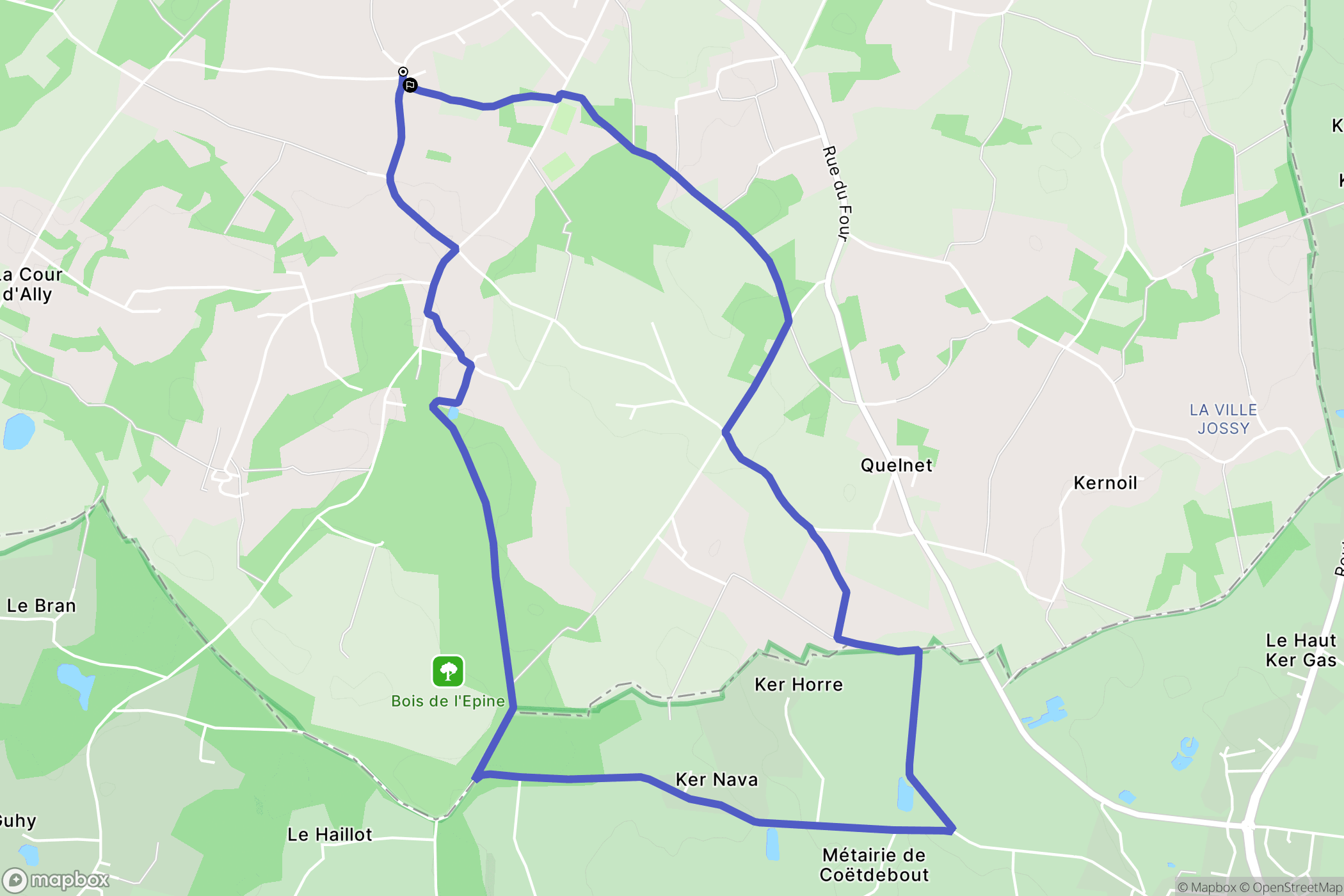 Férel : carte du parcours de randonnée - France