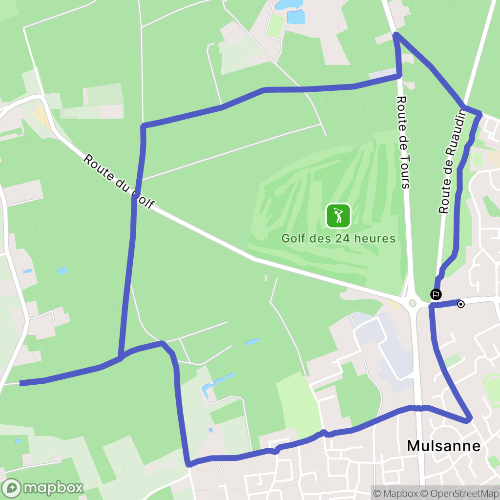 Mulsanne : carte du parcours de randonnée - France
