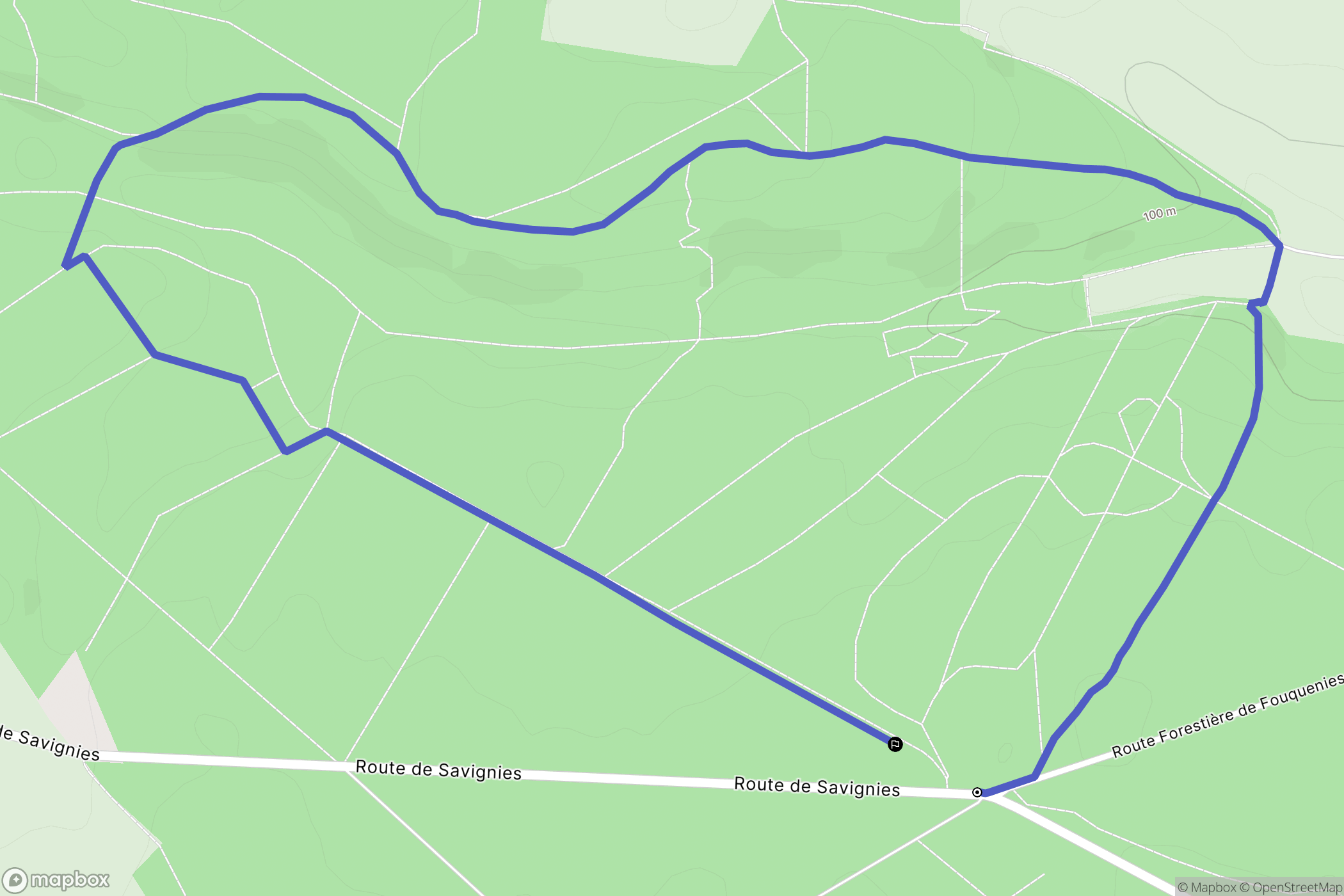 Fouquenies : carte du parcours de randonnée - France