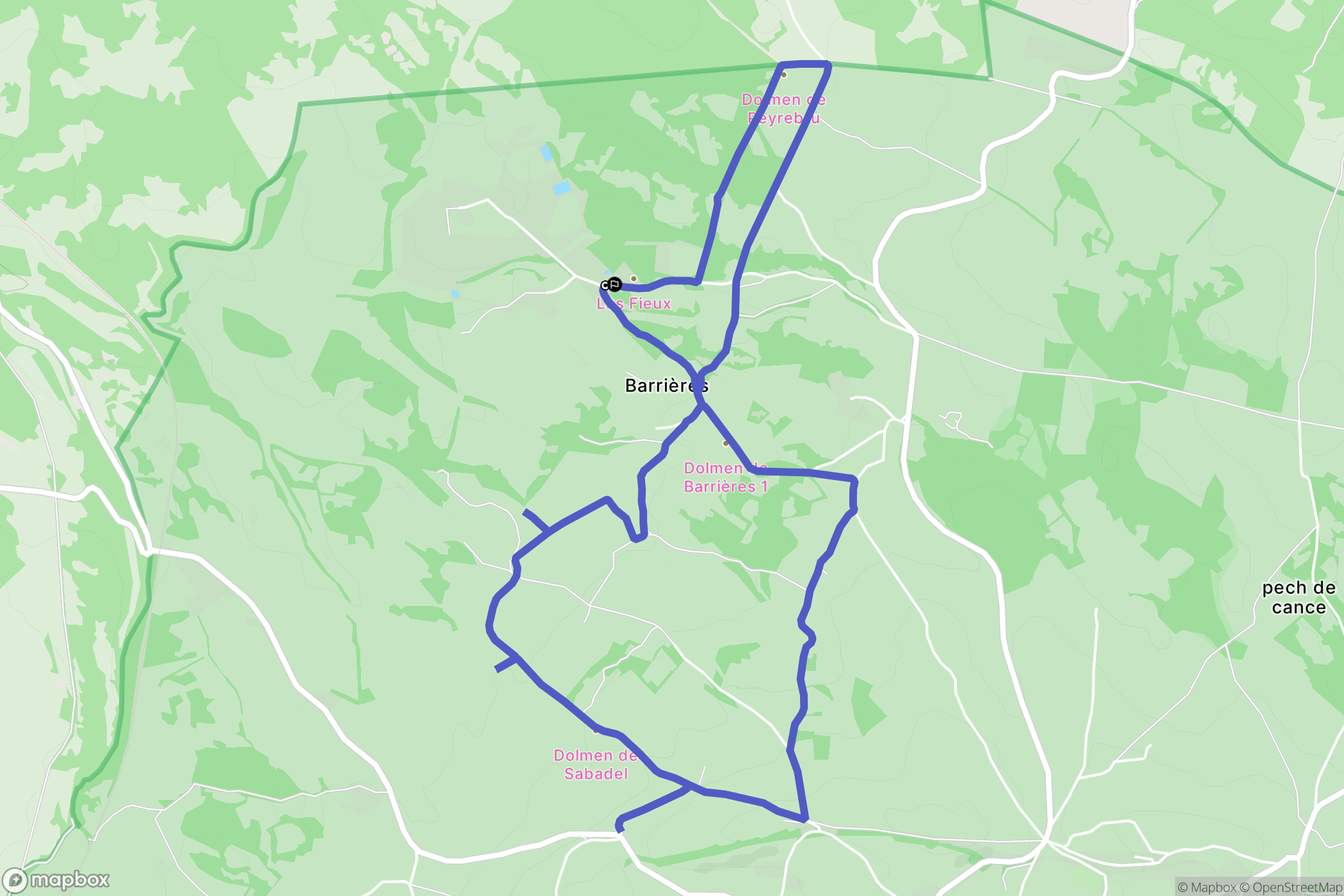 Miers : carte du parcours de randonnée - France