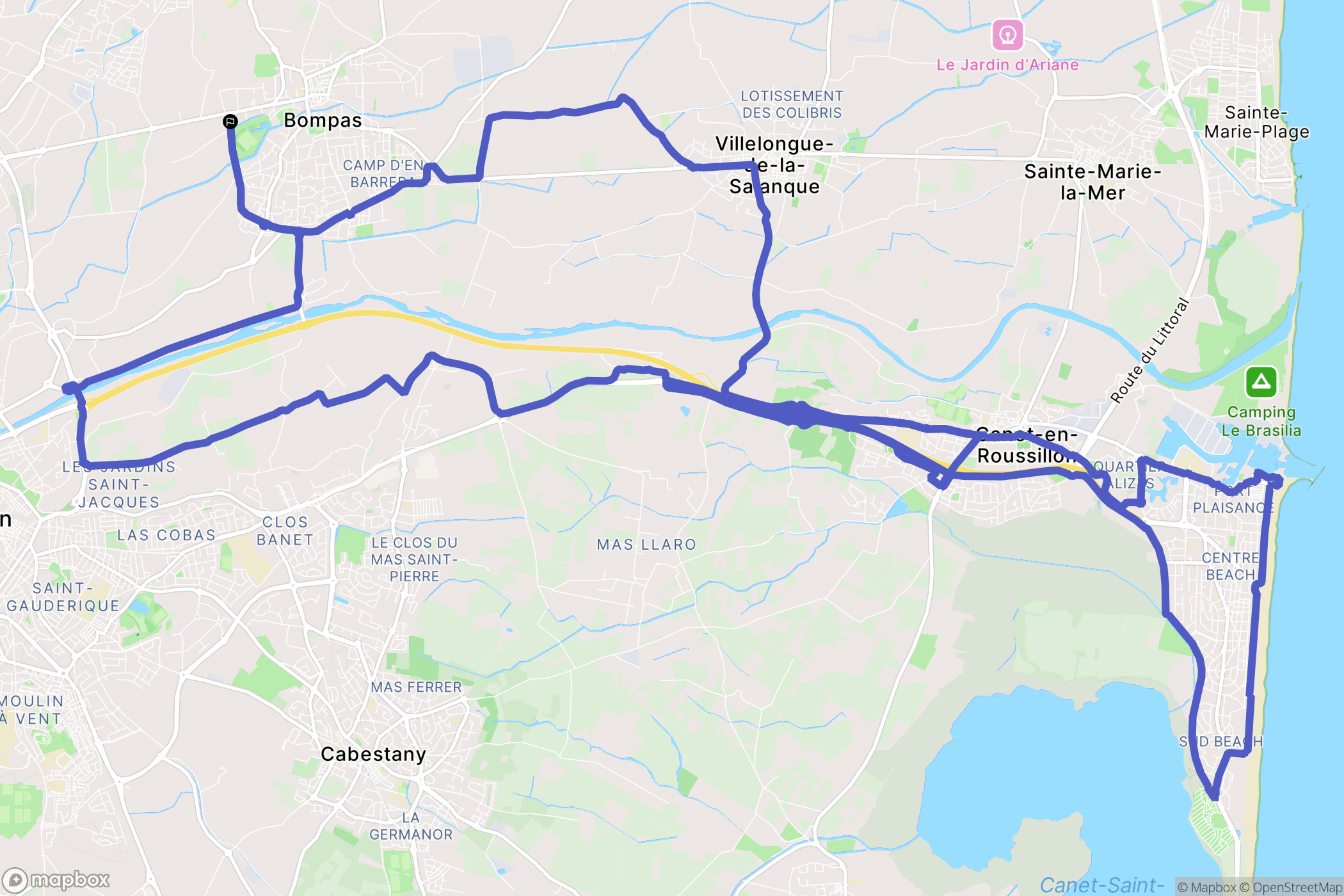 Bompas : carte du parcours de randonnée - France