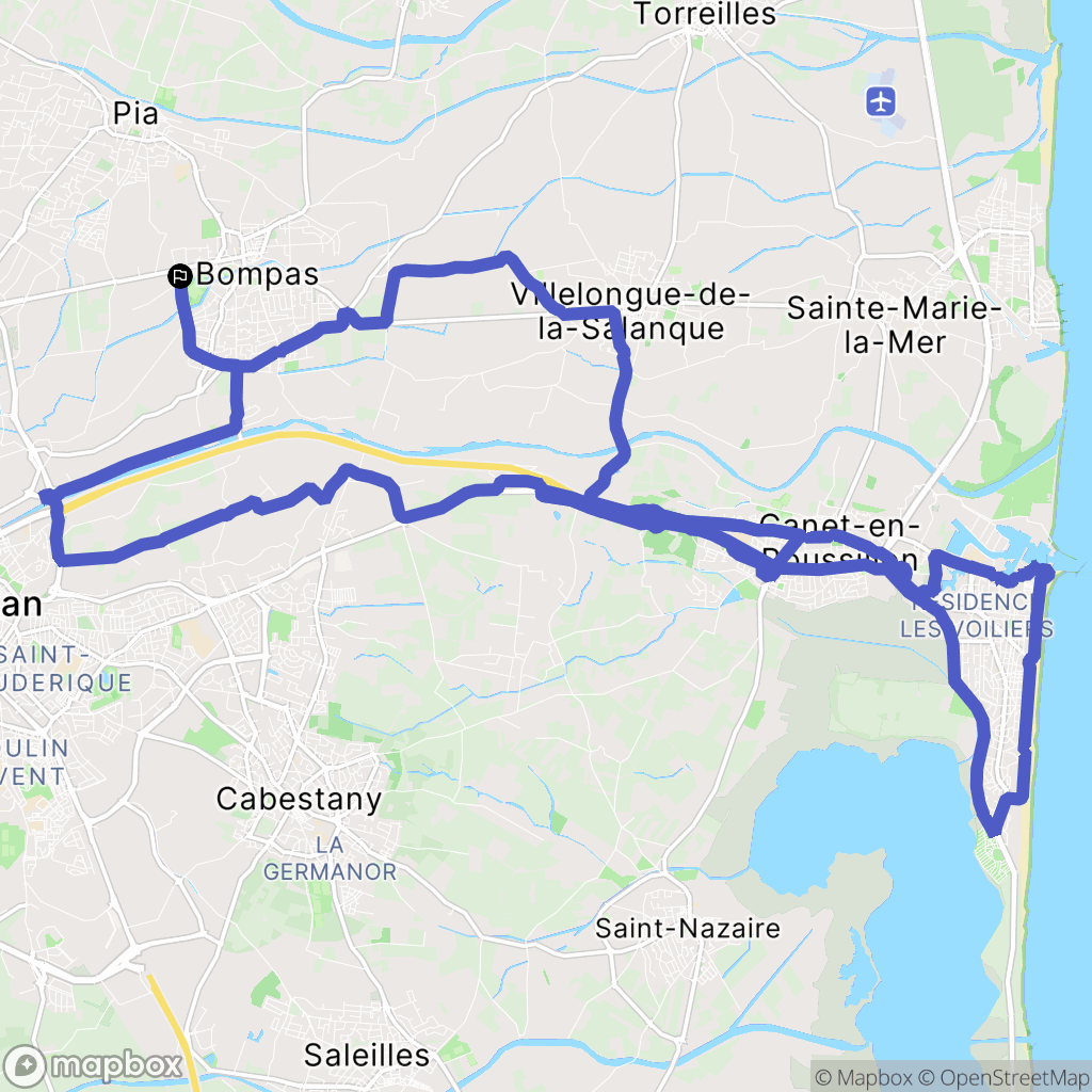 Bompas : carte du parcours de randonnée - France