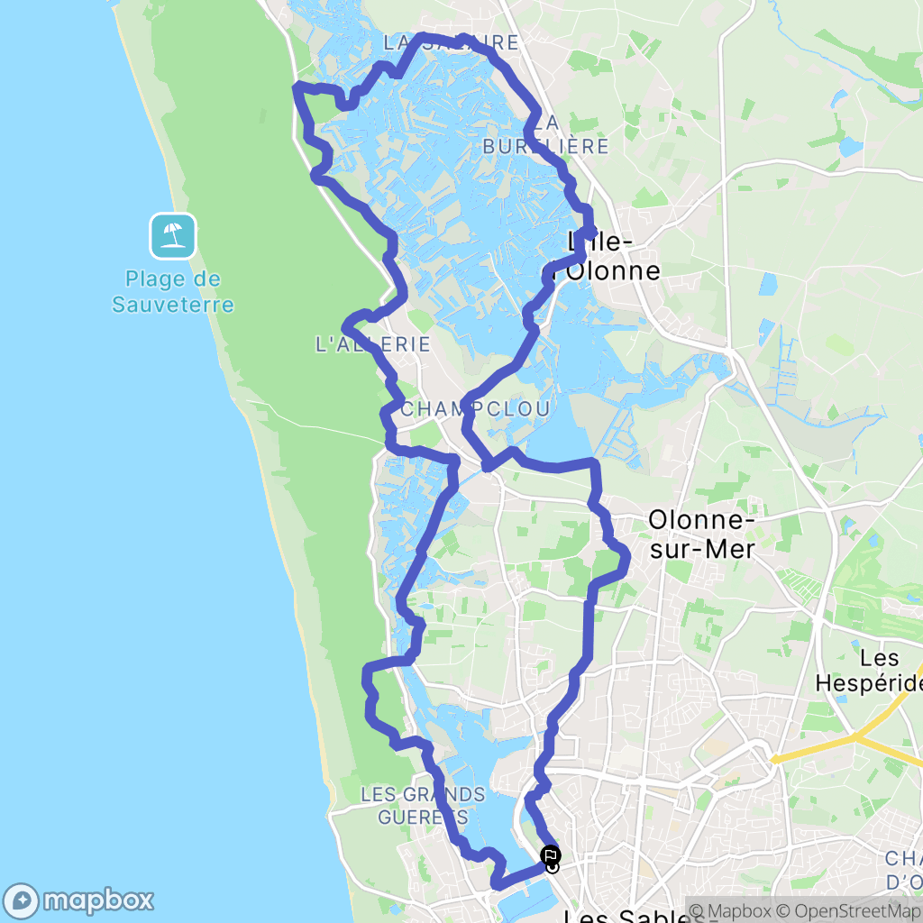 Les Sables-d'Olonne : carte du parcours de randonnée - France