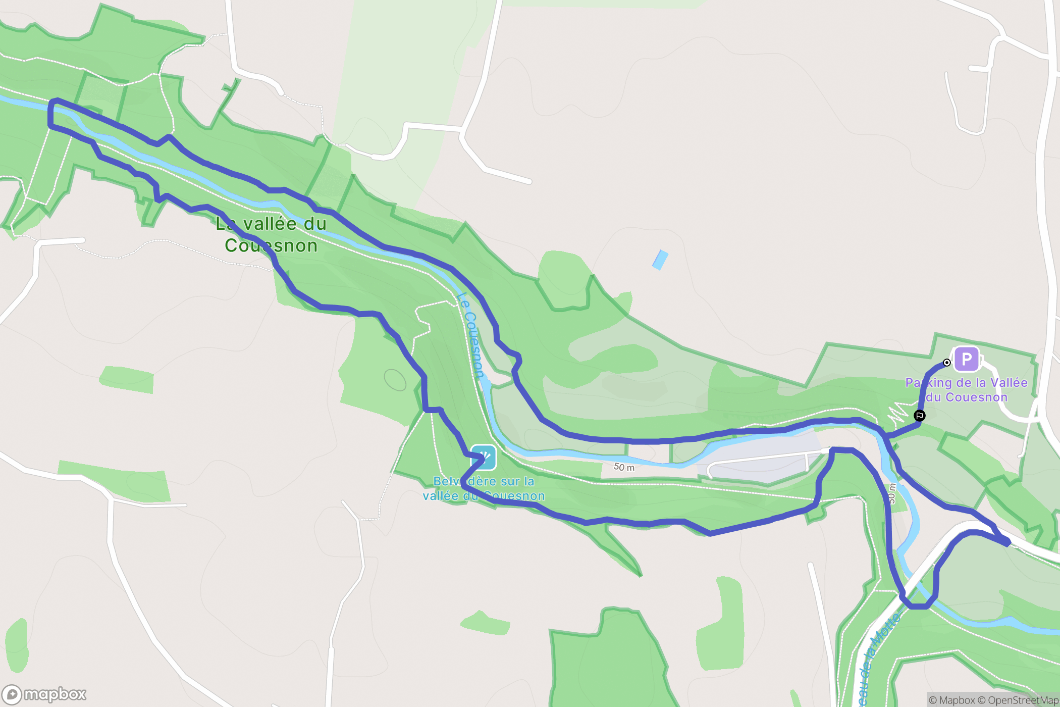 Saint-Ouen-des-Alleux : carte du parcours de randonnée - France