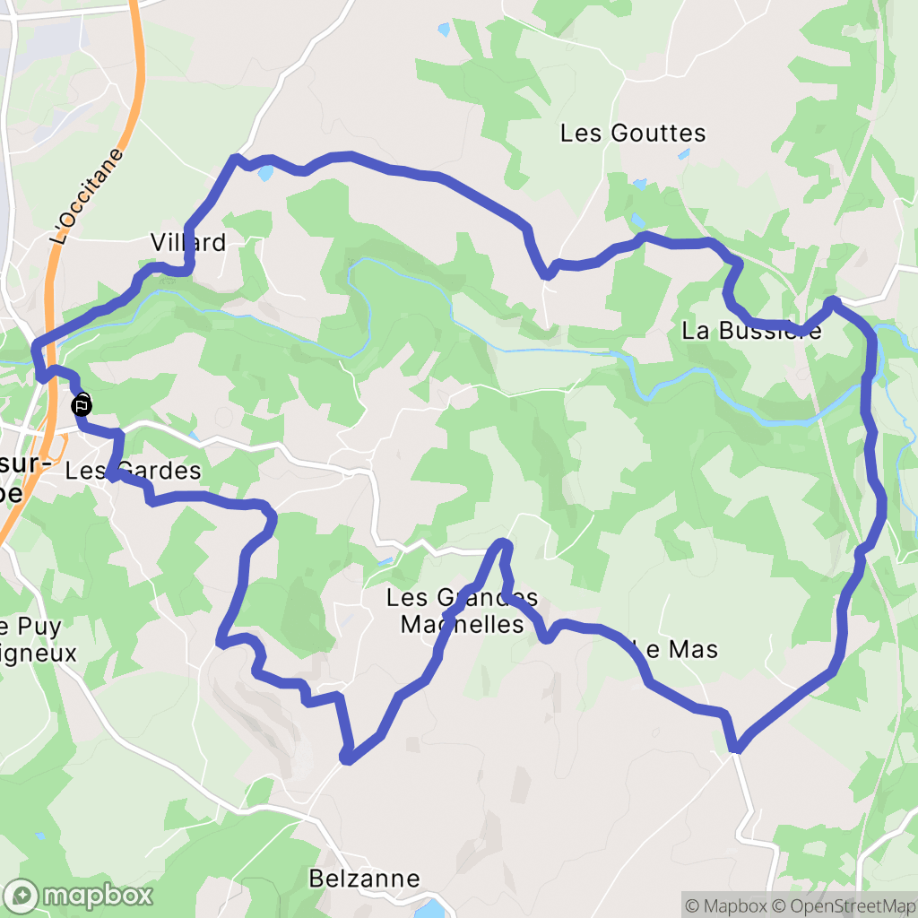 Bessines-sur-Gartempe : carte du parcours de randonnée - France