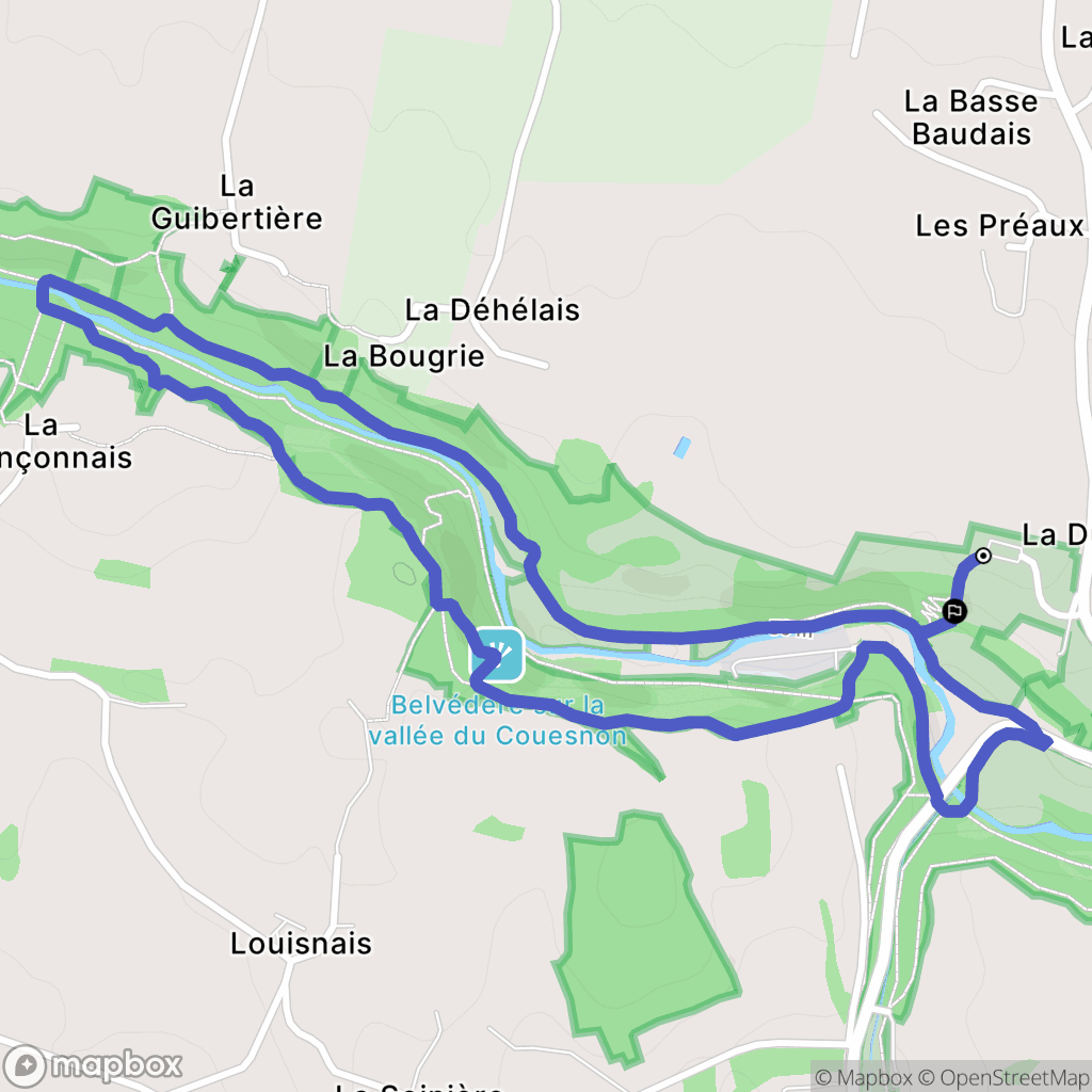 Saint-Ouen-des-Alleux : carte du parcours de randonnée - France