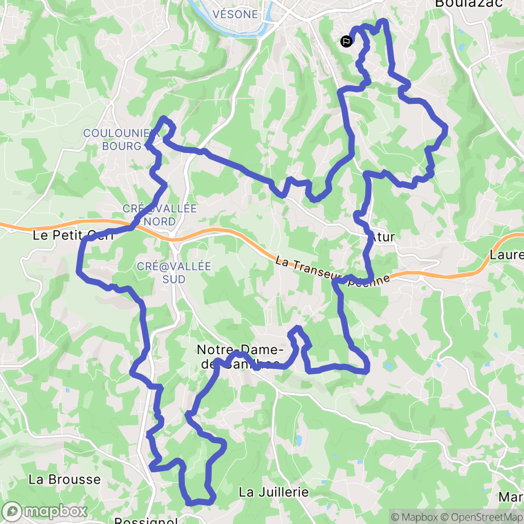 Boulazac Isle Manoire : carte du parcours de randonnée - France