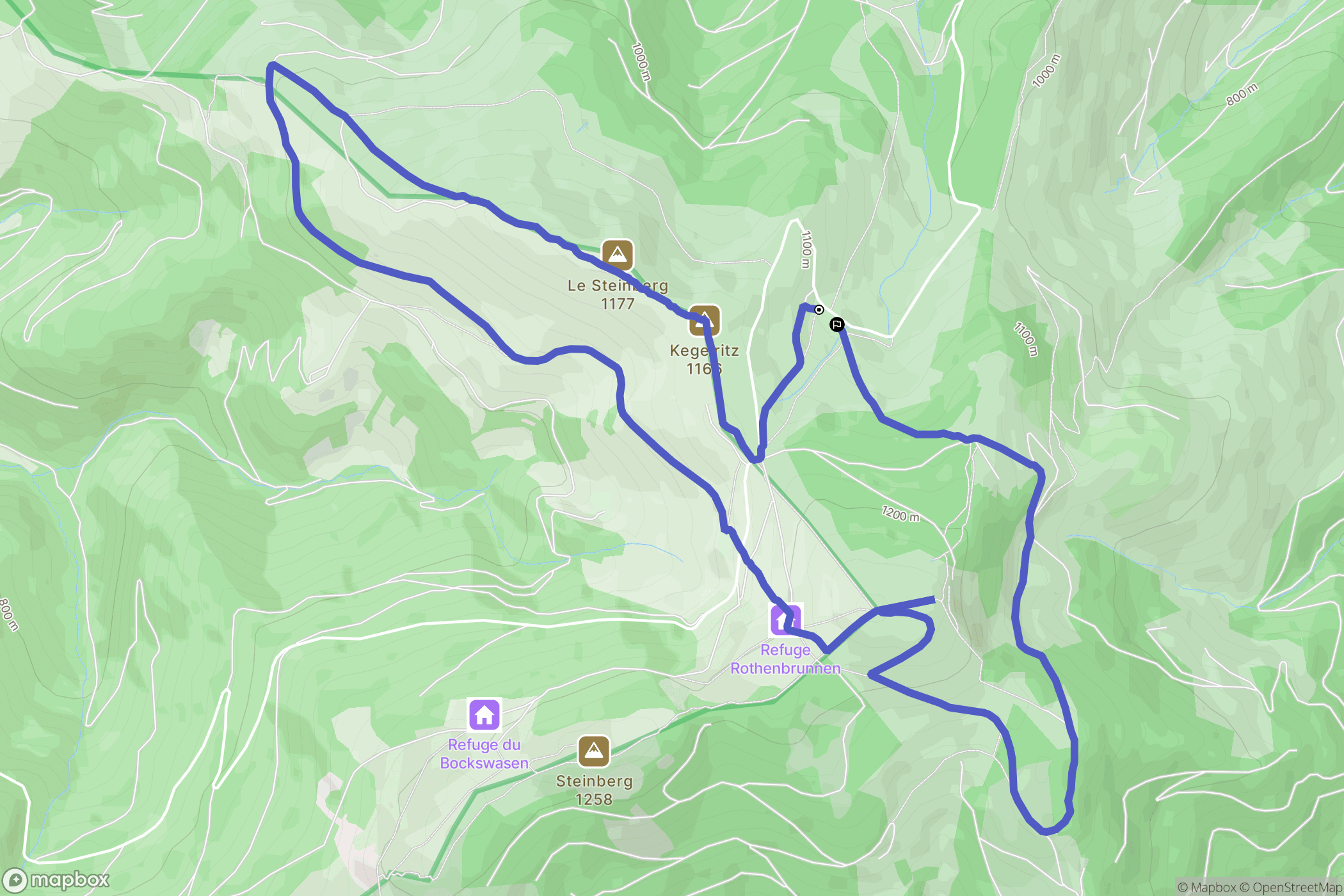 Luttenbach-près-Munster : carte du parcours de randonnée - France