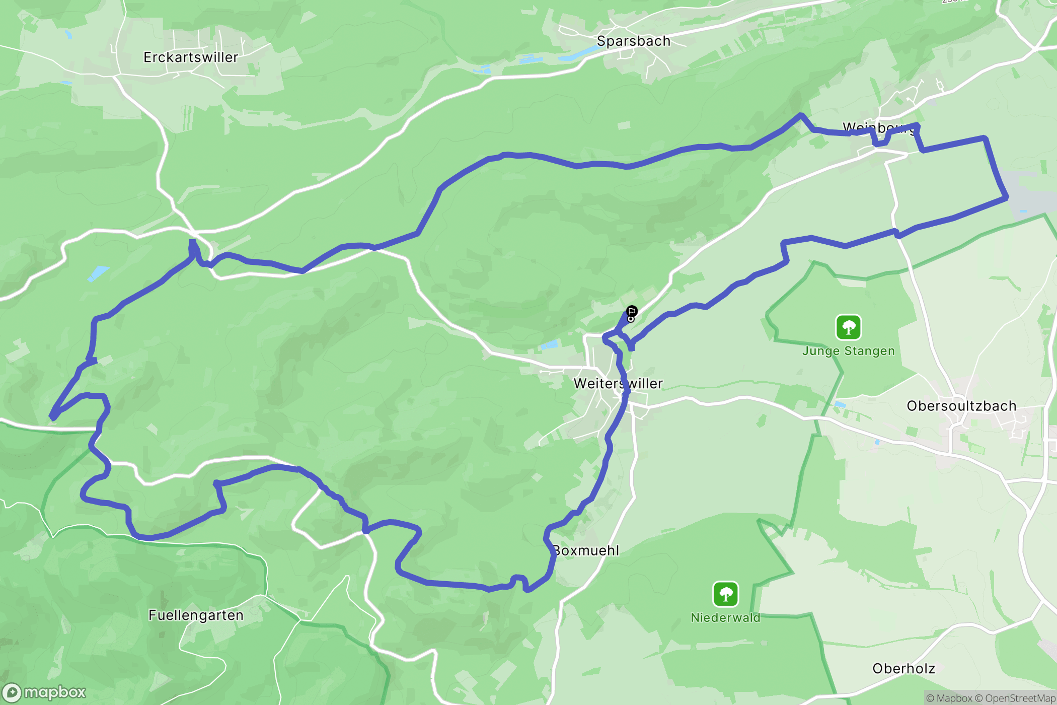 Weiterswiller : carte du parcours de randonnée - France