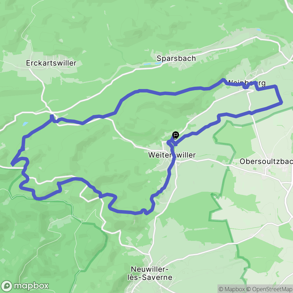 Weiterswiller : carte du parcours de randonnée - France