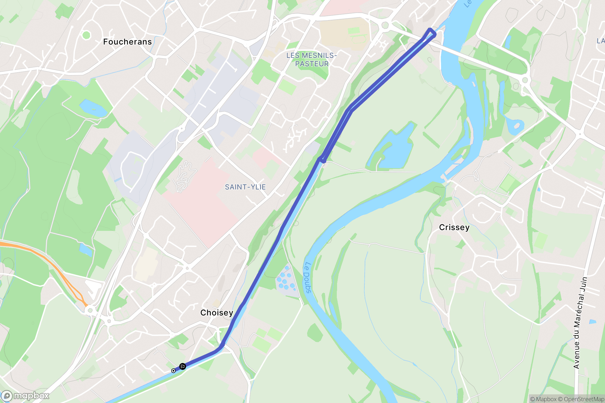 Choisey : carte du parcours de randonnée - France