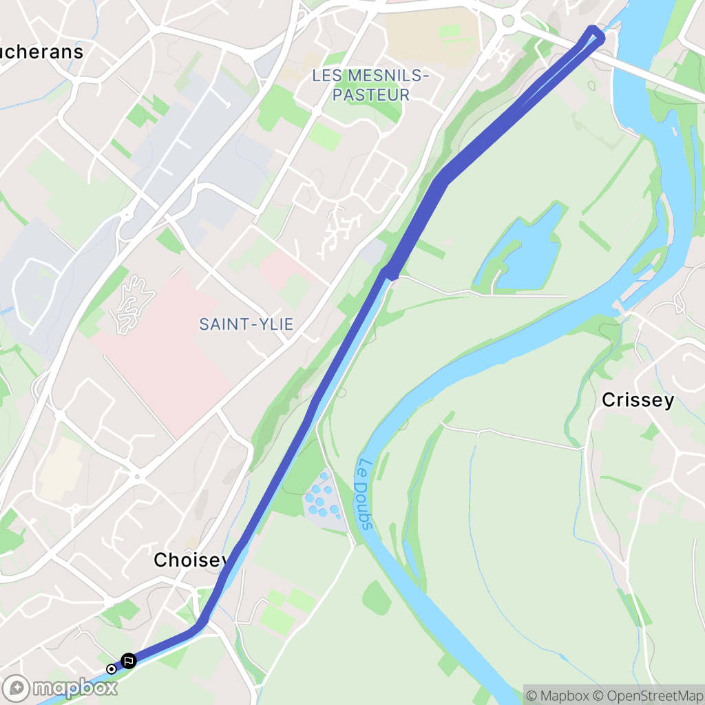 Choisey : carte du parcours de randonnée - France