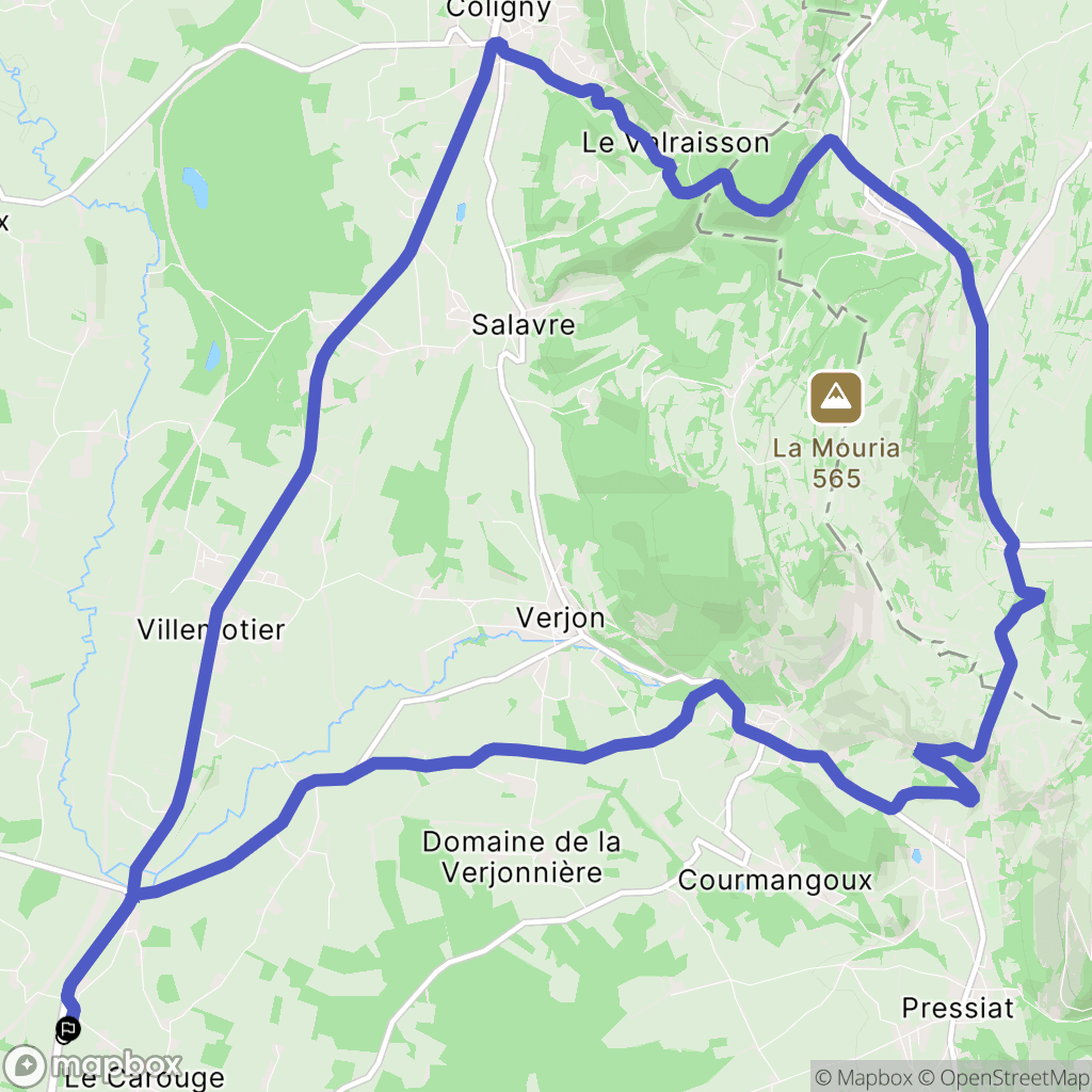 Bény : carte du parcours de randonnée - France