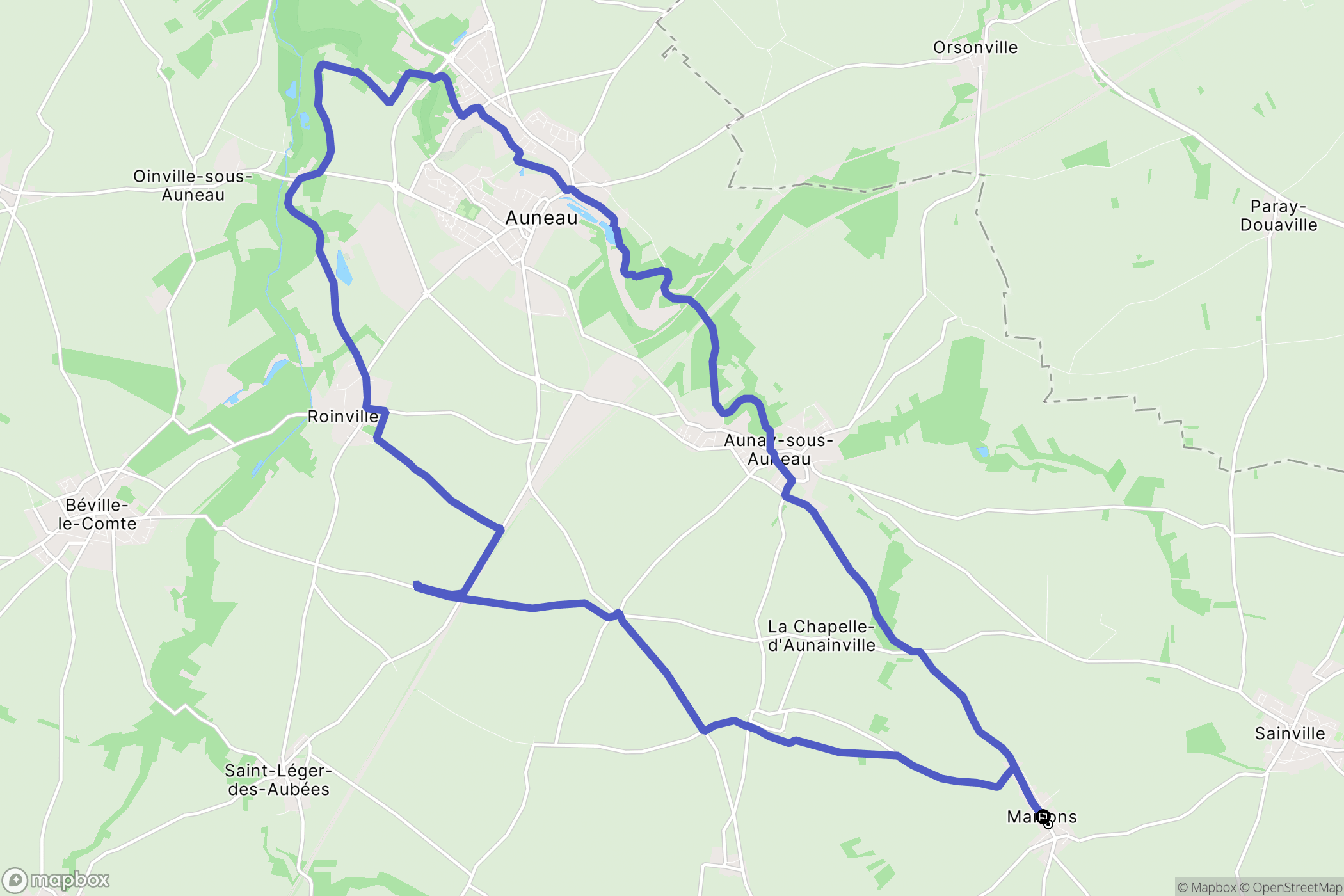 Maisons : carte du parcours de randonnée - France