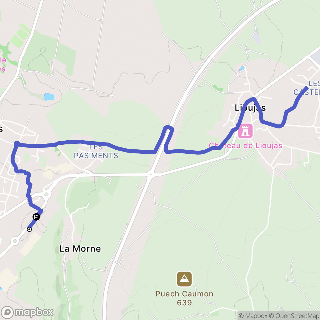 Onet-le-Château : carte du parcours de randonnée - France