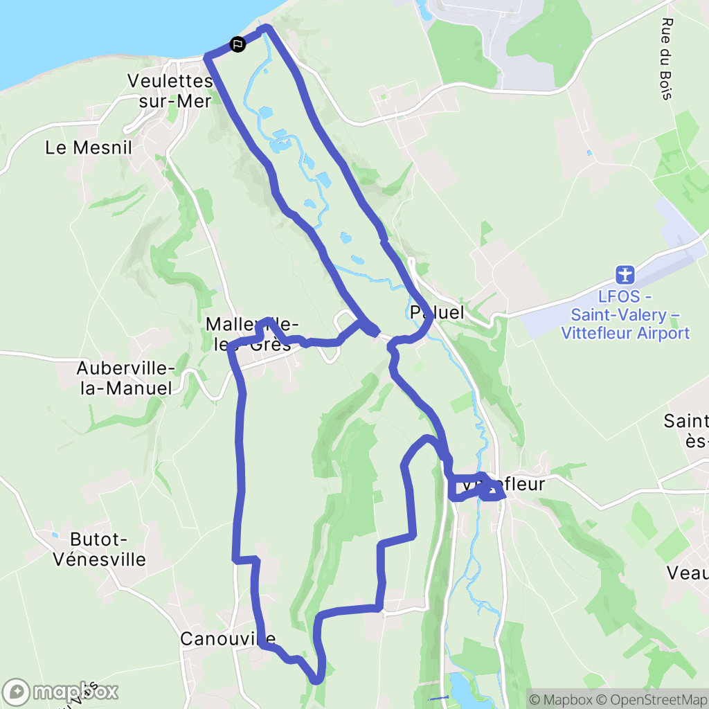 Veulettes-sur-Mer : carte du parcours de randonnée - France