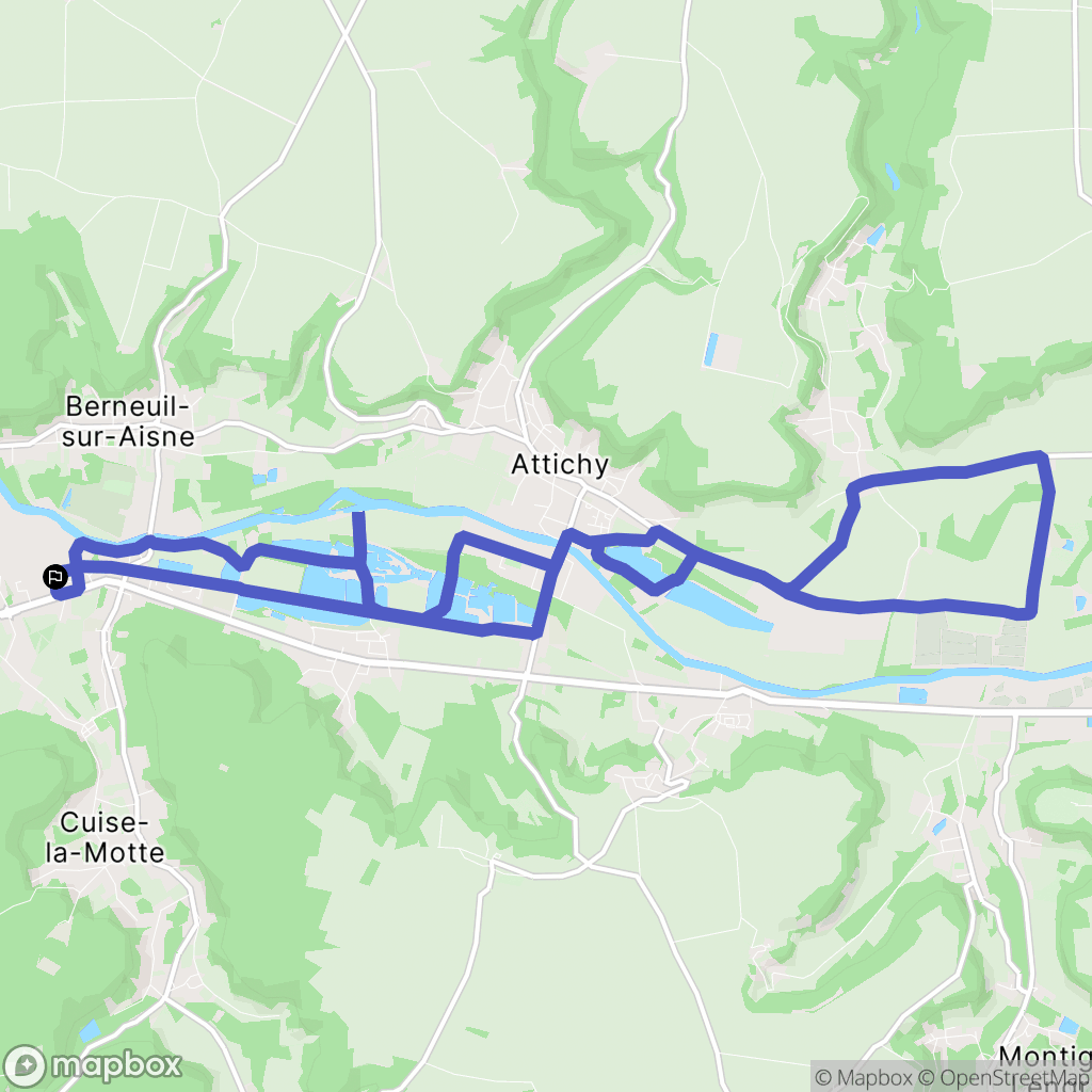 Trosly-Breuil : carte du parcours de randonnée - France