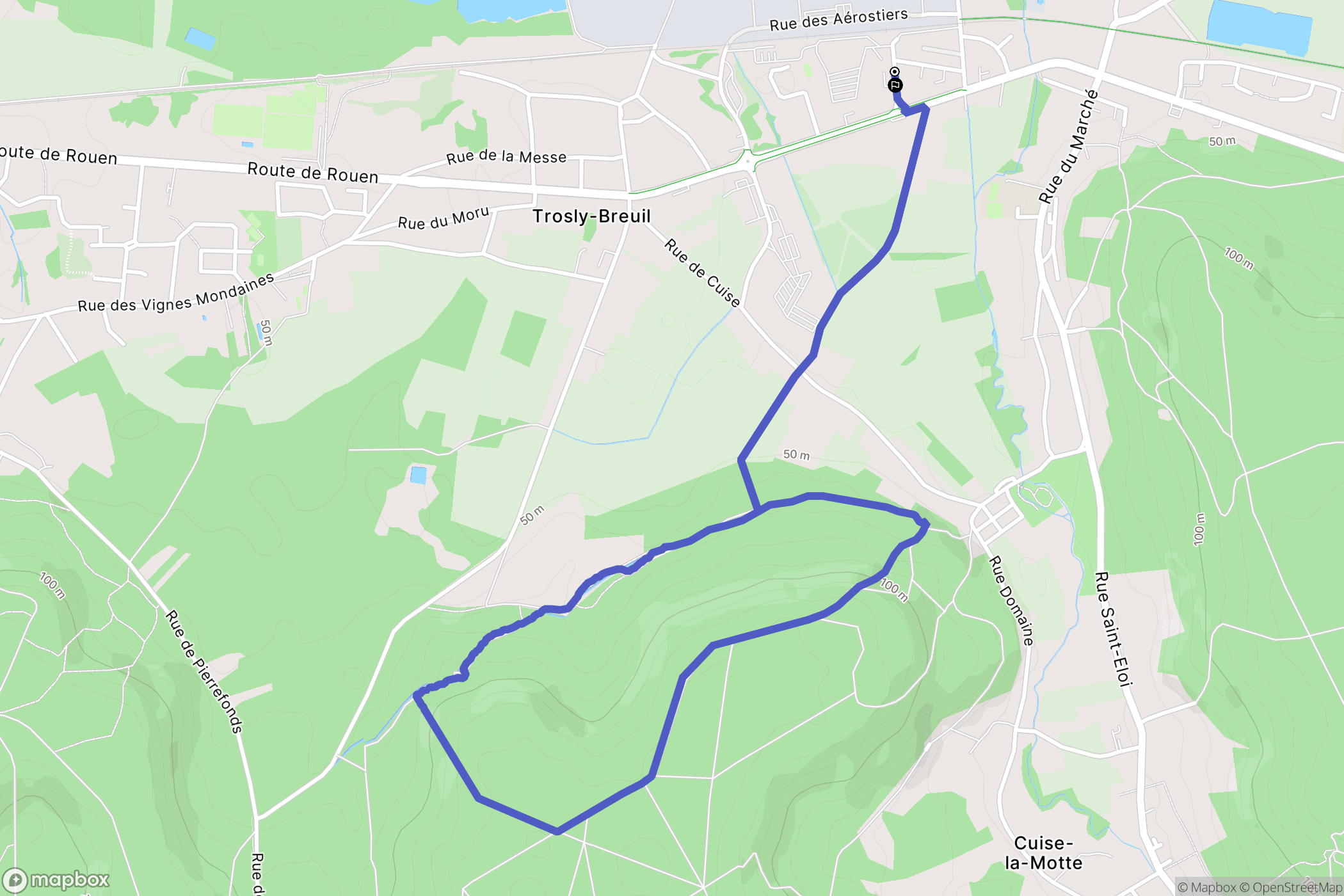 Trosly-Breuil : carte du parcours de randonnée - France