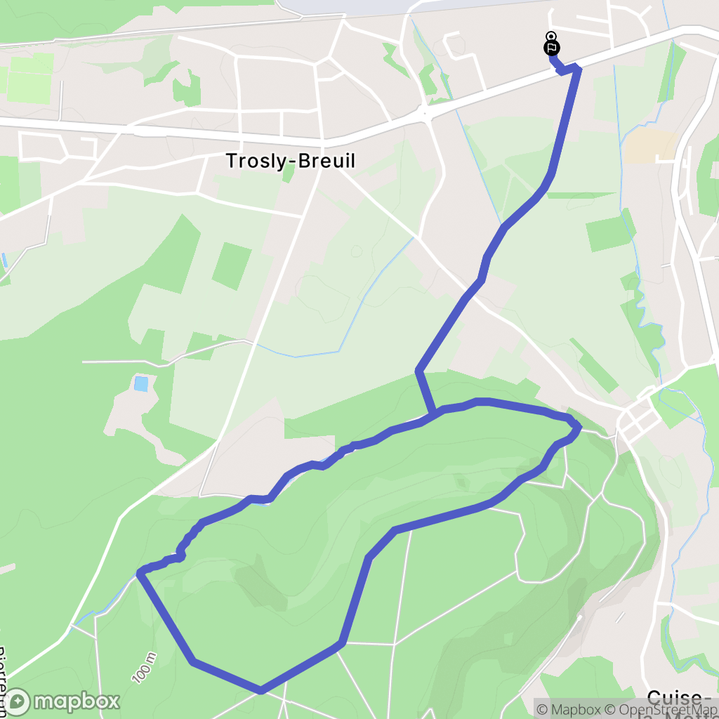 Trosly-Breuil : carte du parcours de randonnée - France
