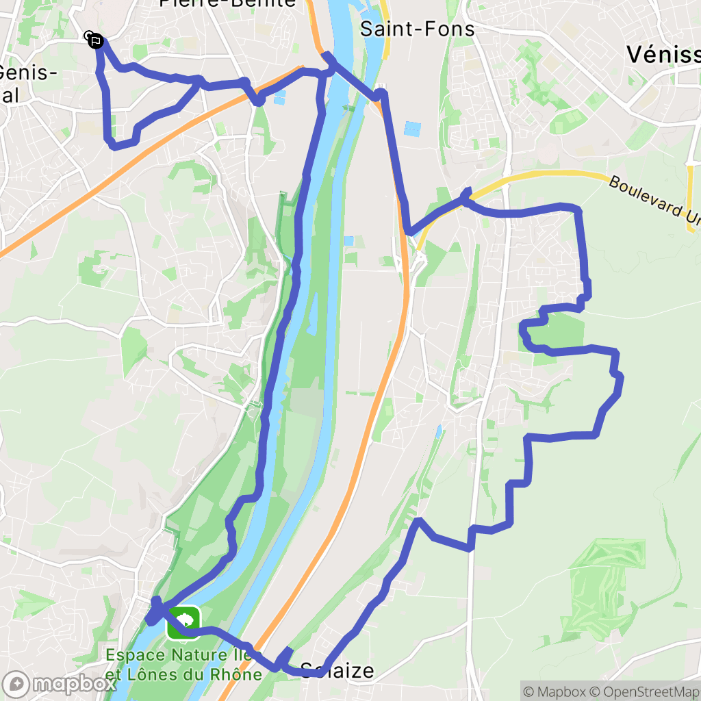 St-Genis-Laval : carte du parcours de randonnée - France