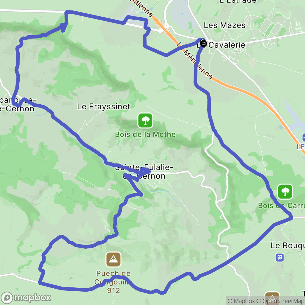 La Cavalerie : carte du parcours de randonnée - France