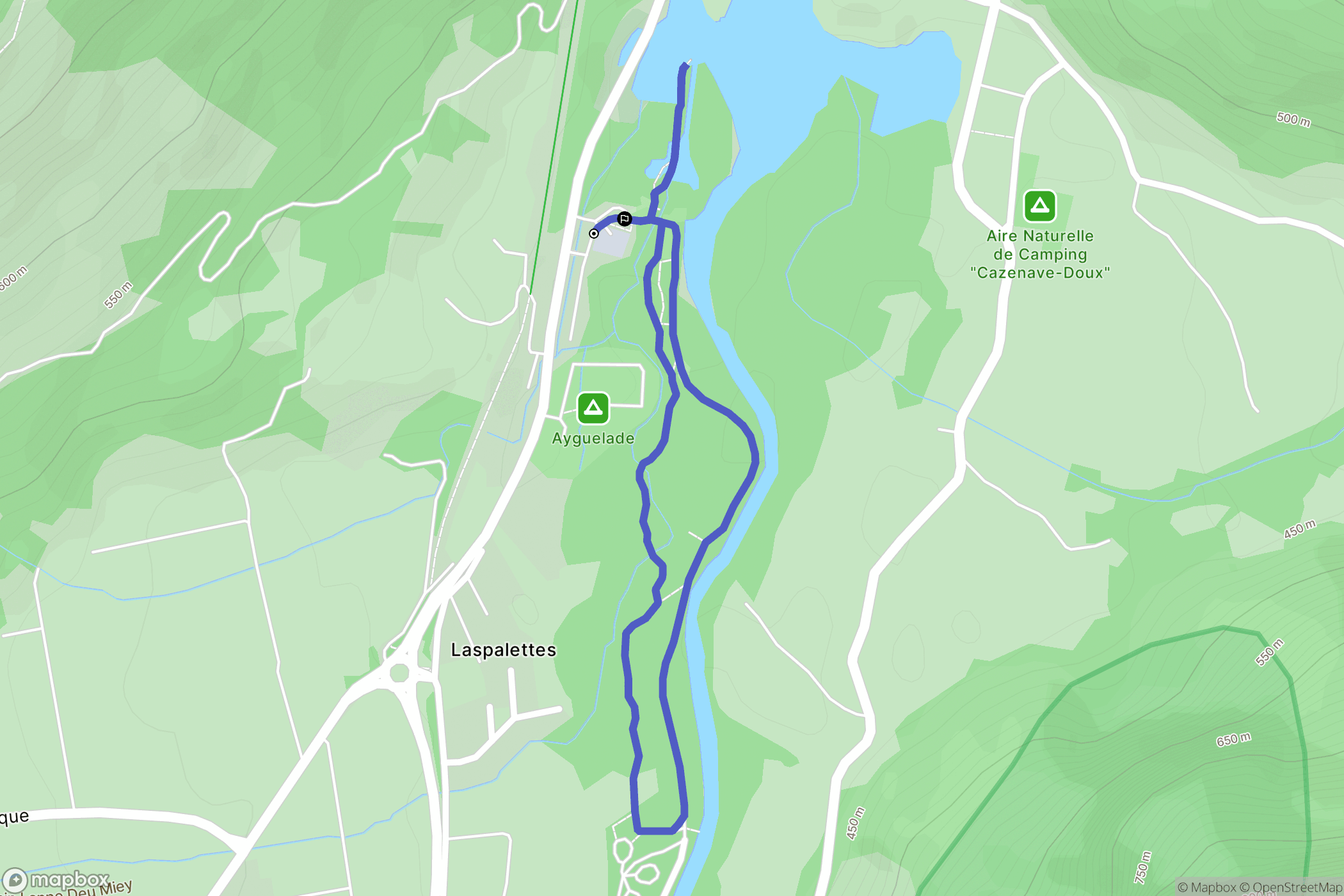 Bielle : carte du parcours de randonnée - France