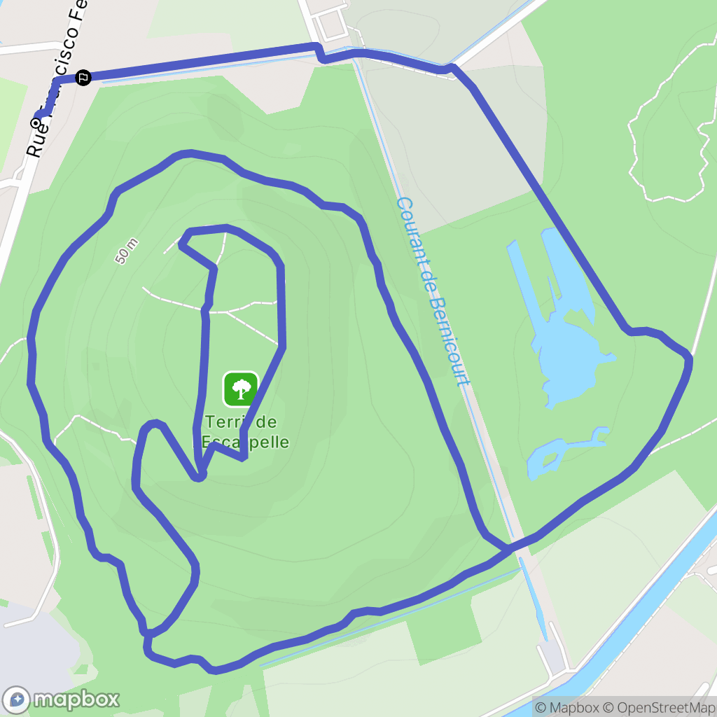 Roost-Warendin : carte du parcours de randonnée - France