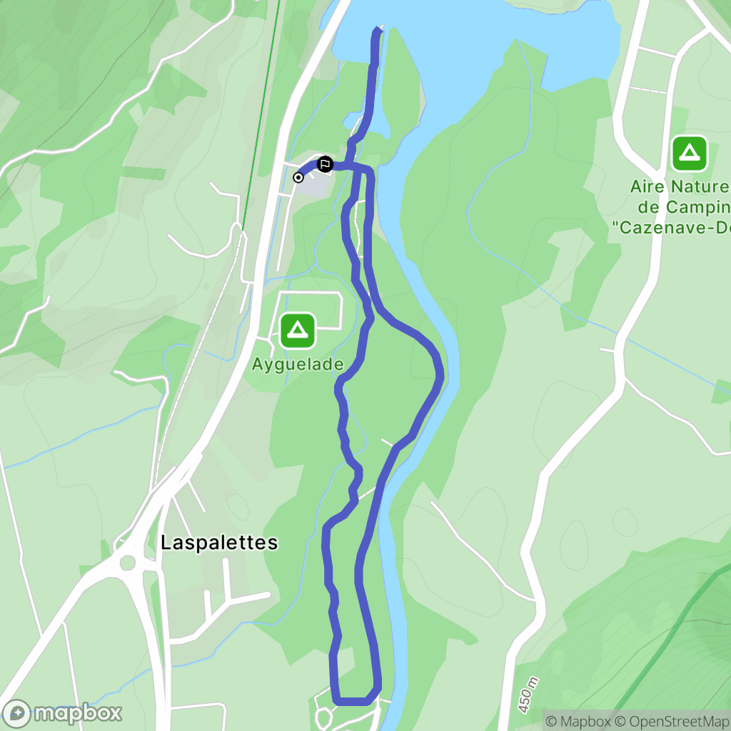 Bielle : carte du parcours de randonnée - France