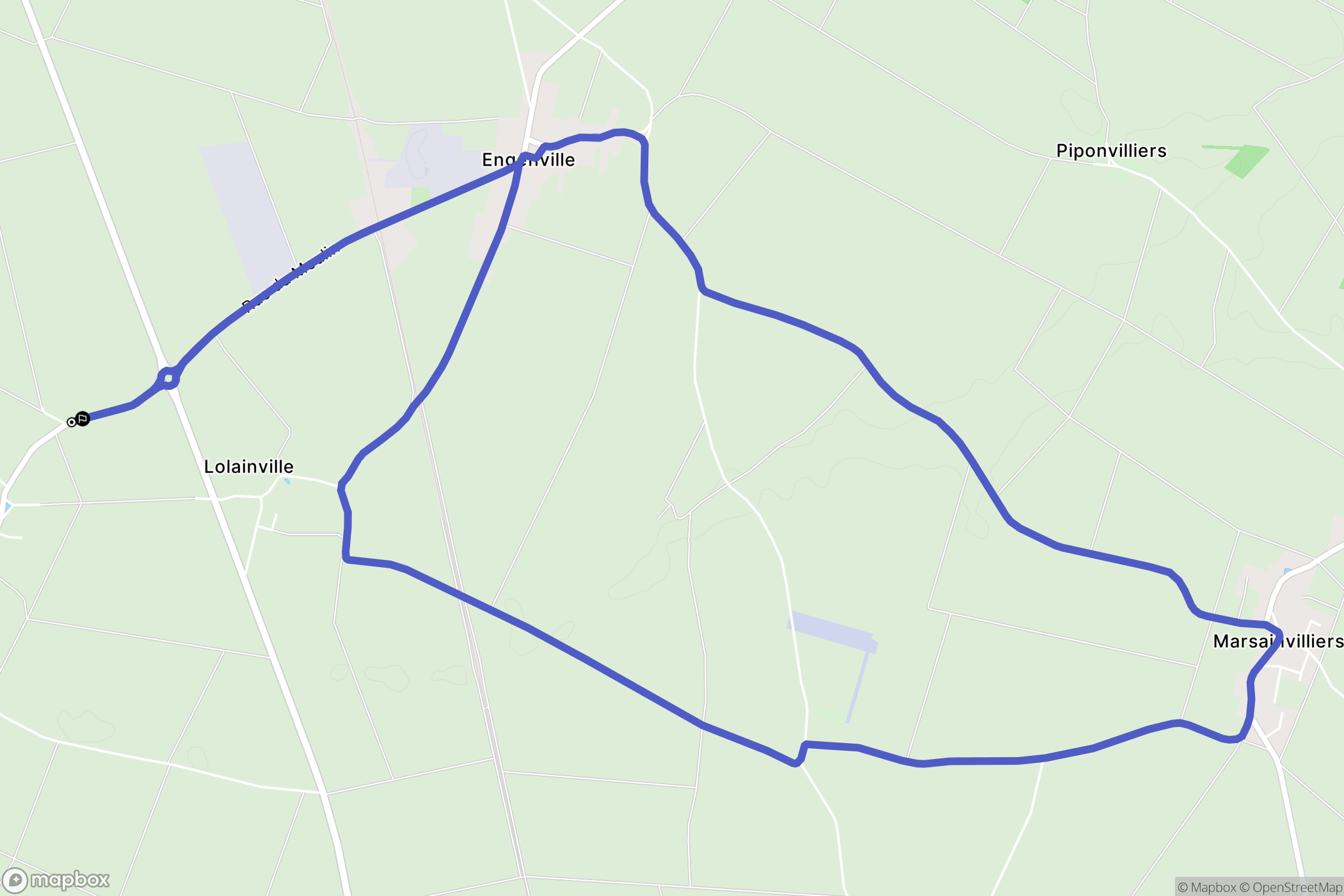 Engenville : carte du parcours de randonnée - France