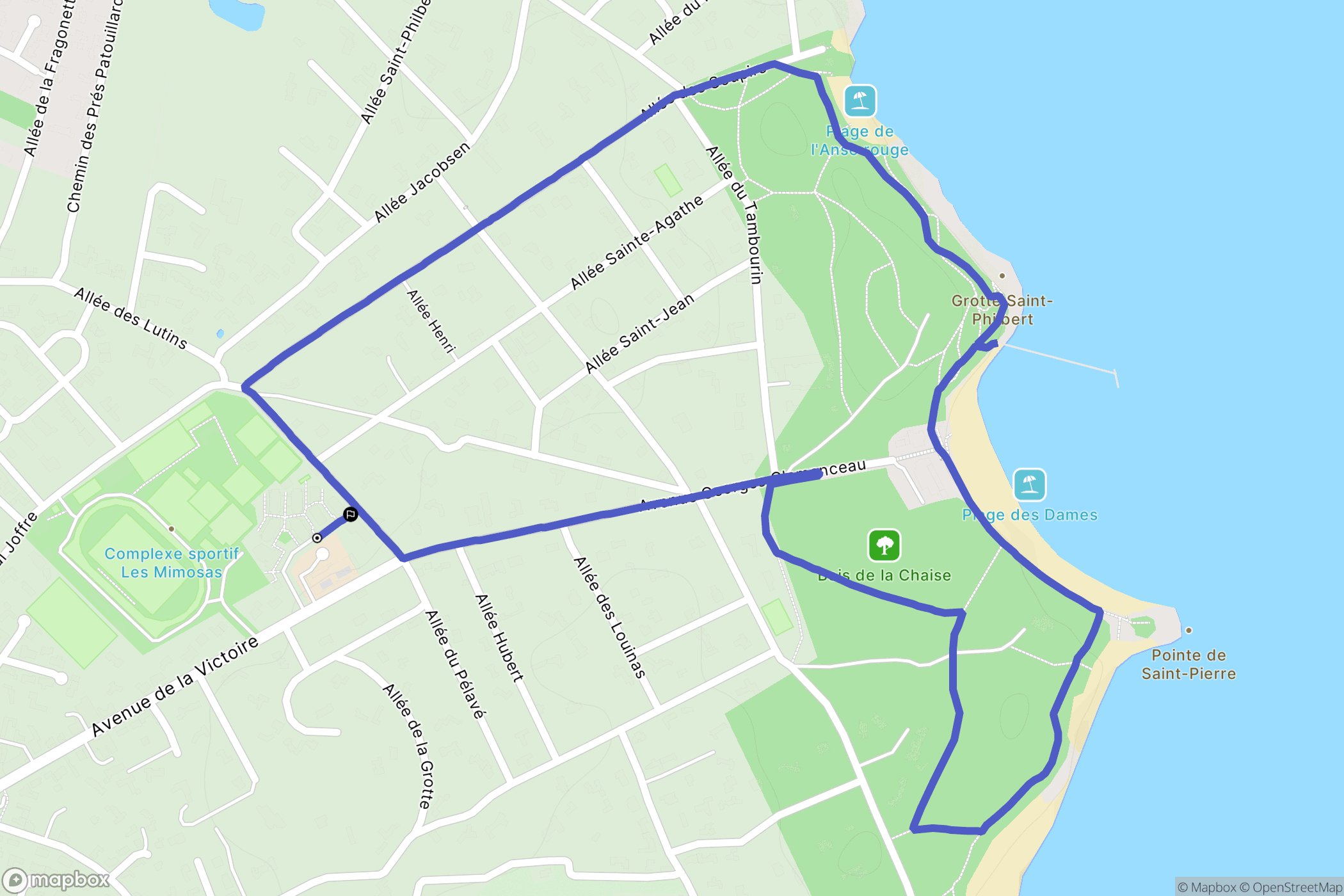 Noirmoutier-en-l'Île : carte du parcours de randonnée - France