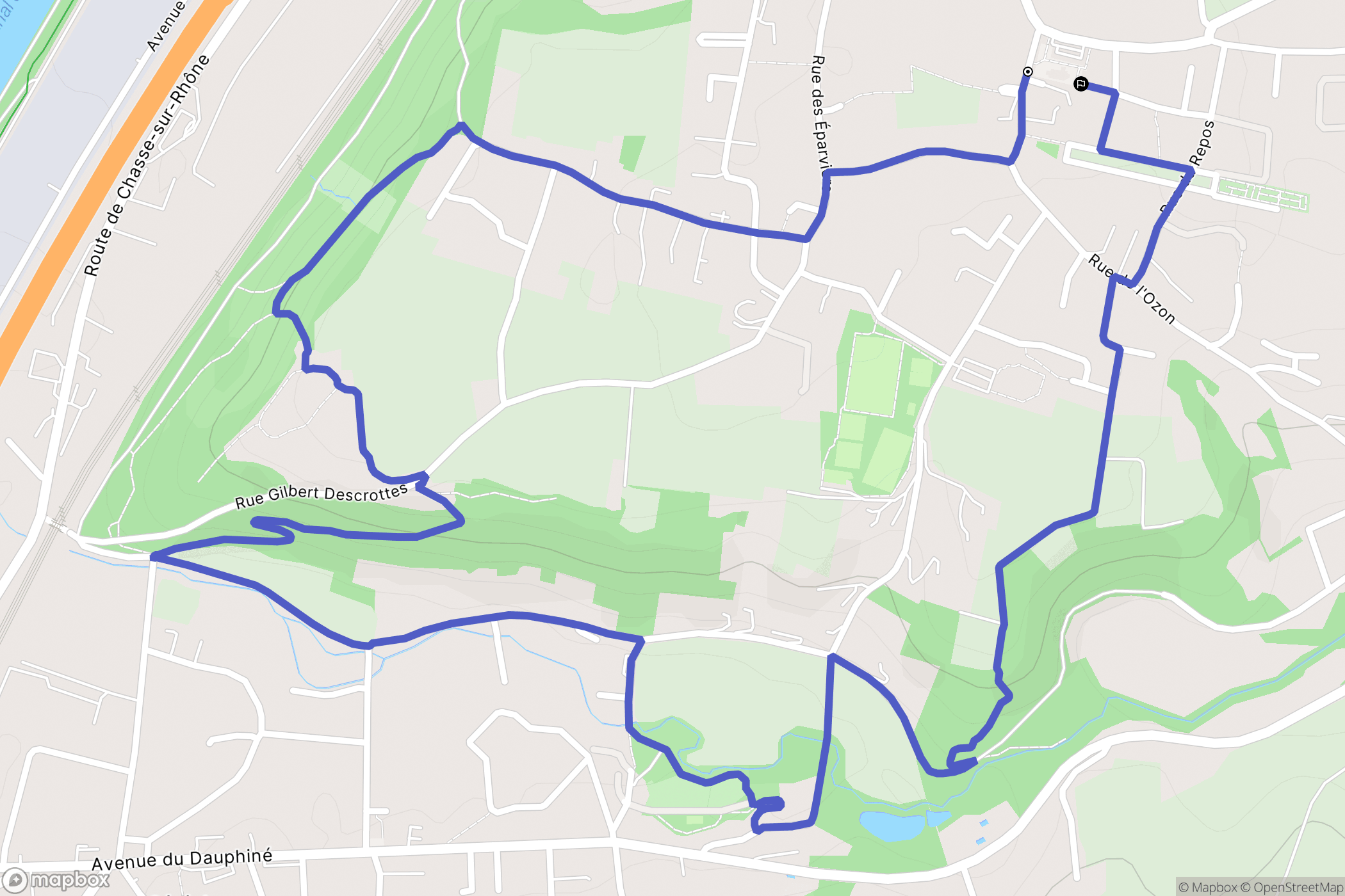 Solaize : carte du parcours de randonnée - France