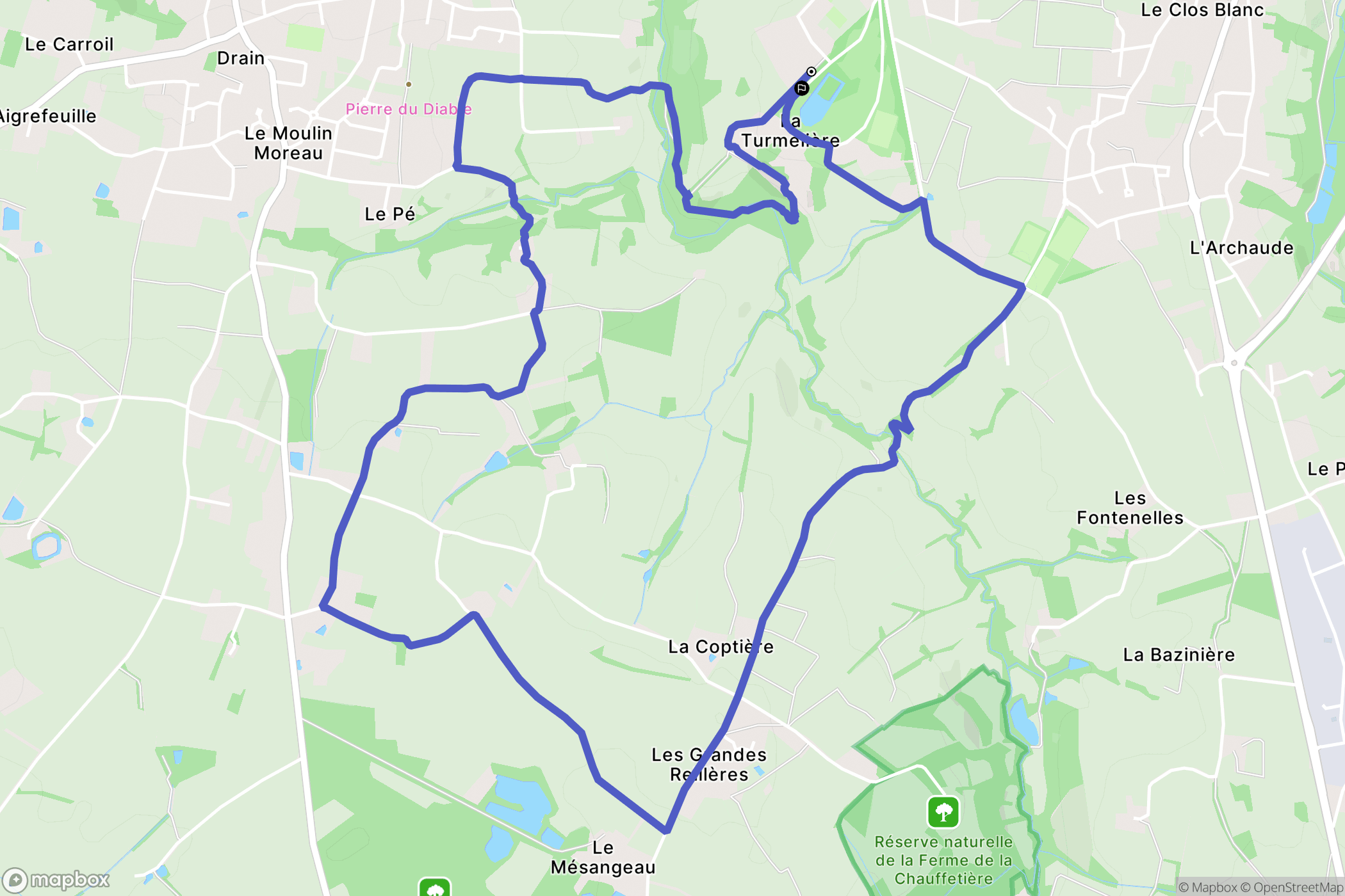 Orée-d'Anjou : carte du parcours de randonnée - France