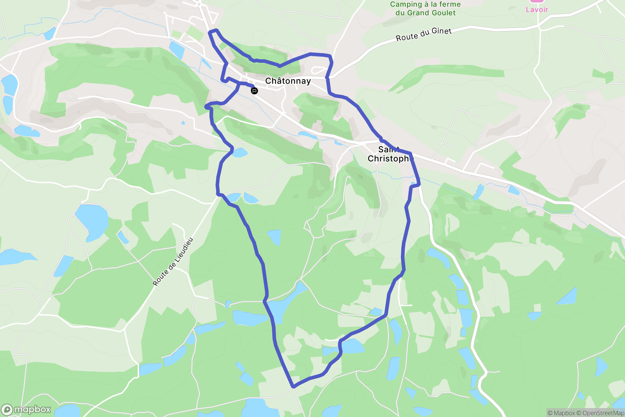 Chatonnay : carte du parcours de randonnée - France