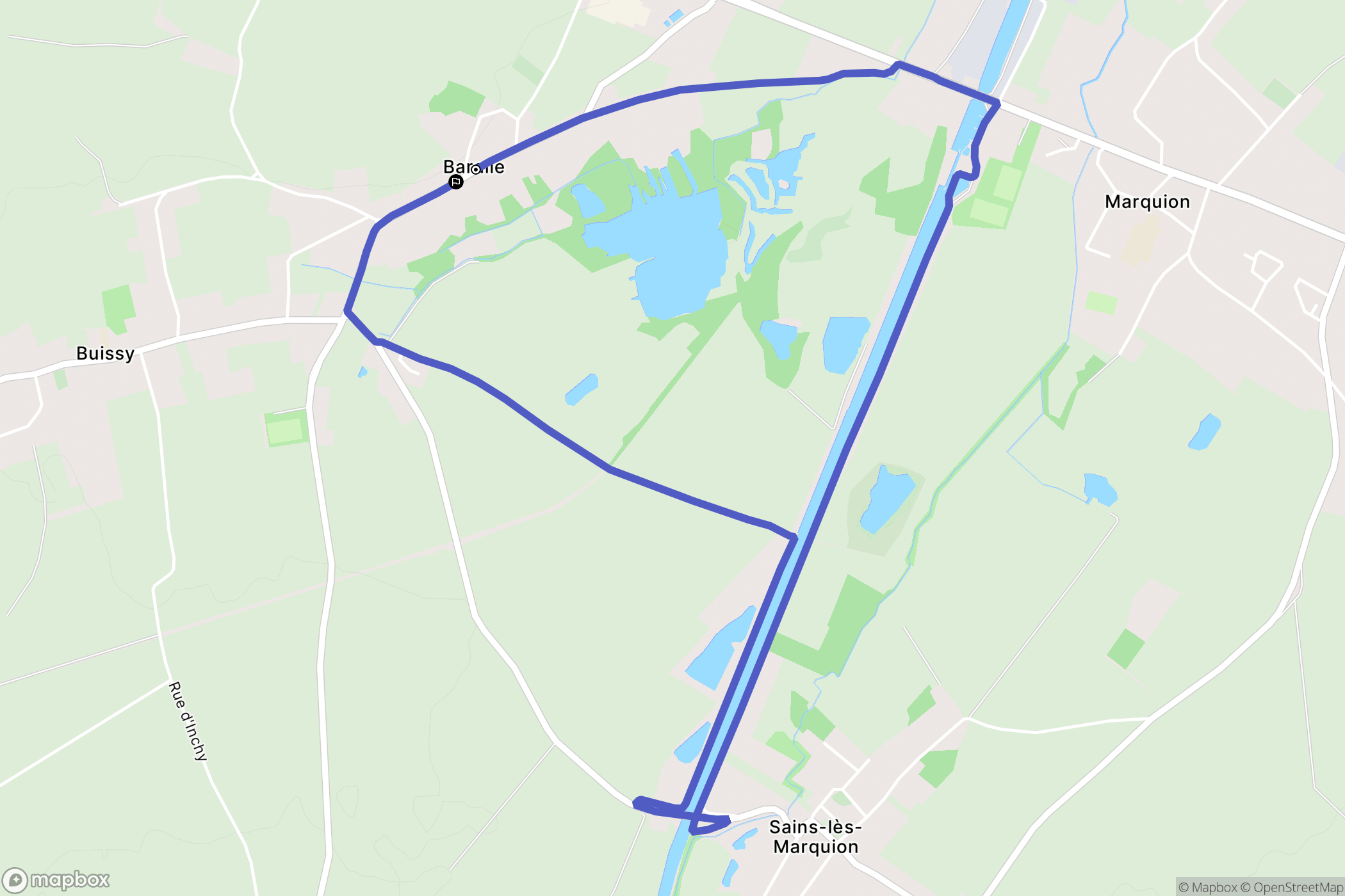 Baralle : carte du parcours de randonnée - France