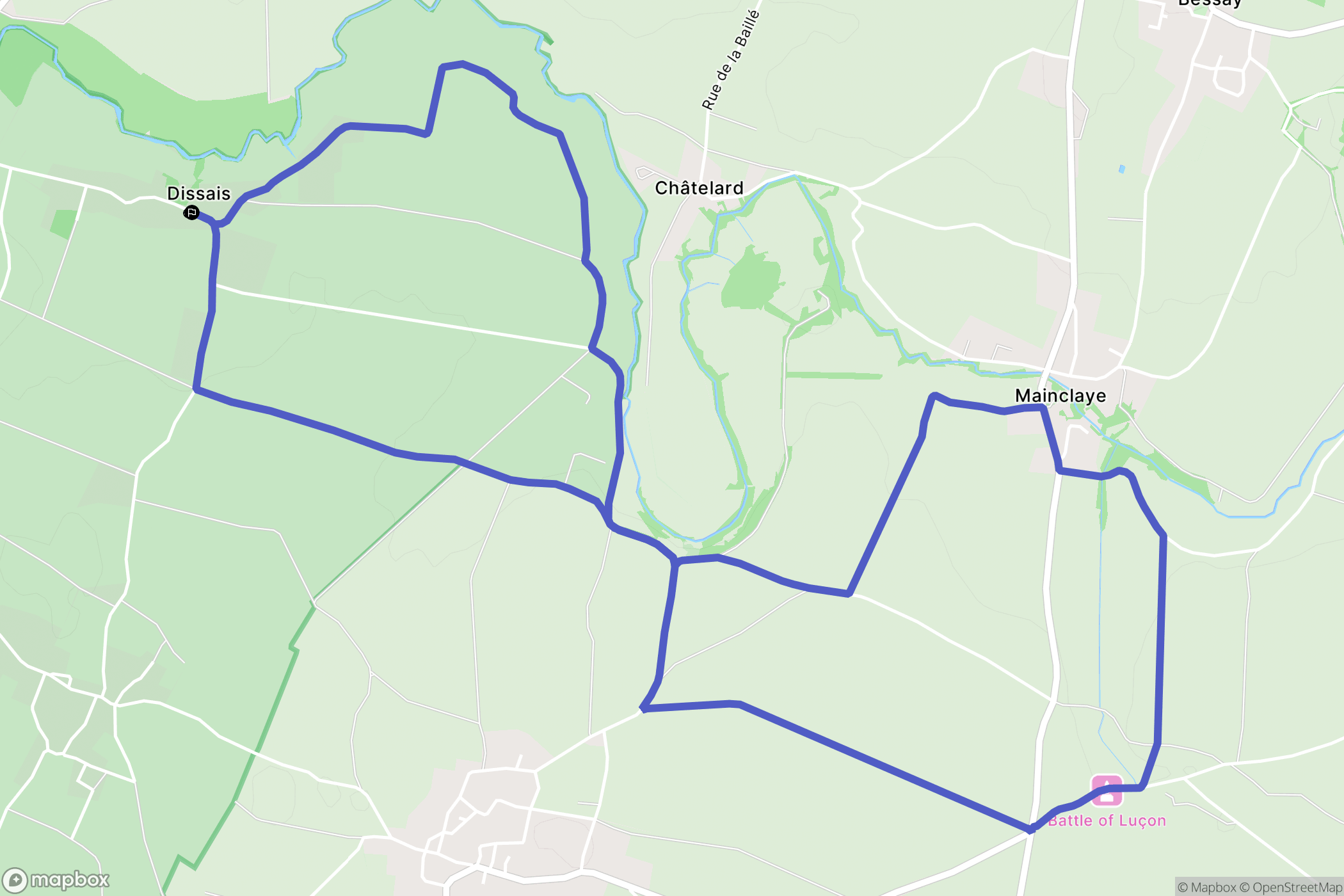Mareuil-sur-Lay-Dissais : carte du parcours de randonnée - France