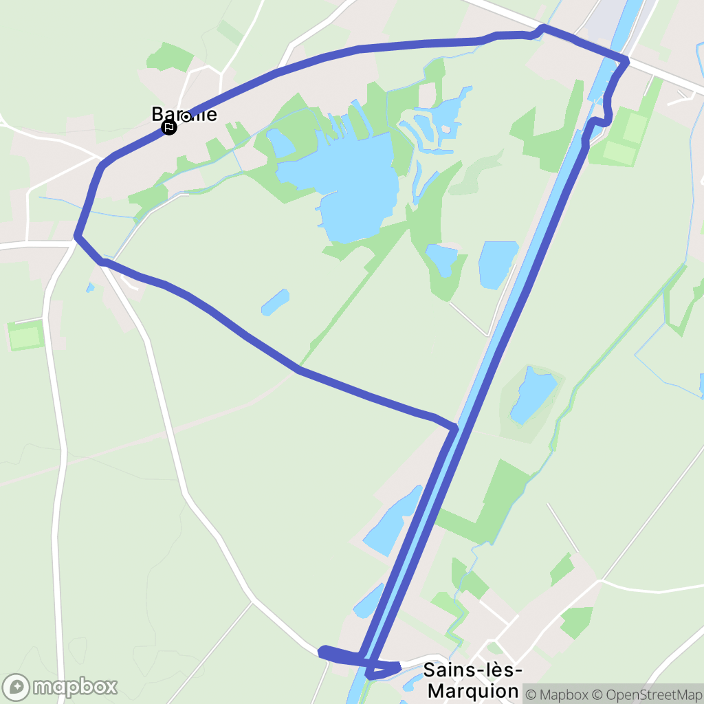 Baralle : carte du parcours de randonnée - France