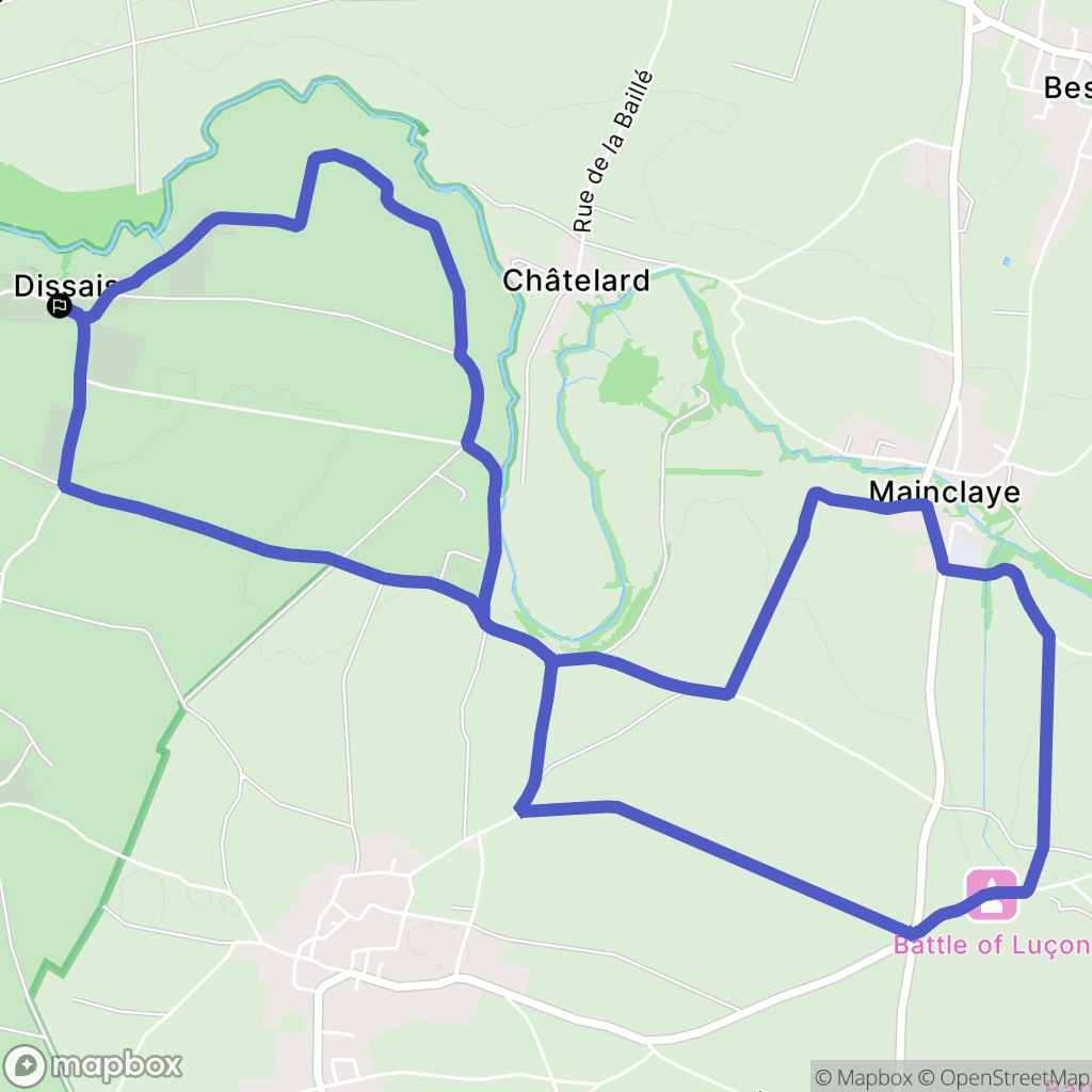 Mareuil-sur-Lay-Dissais : carte du parcours de randonnée - France