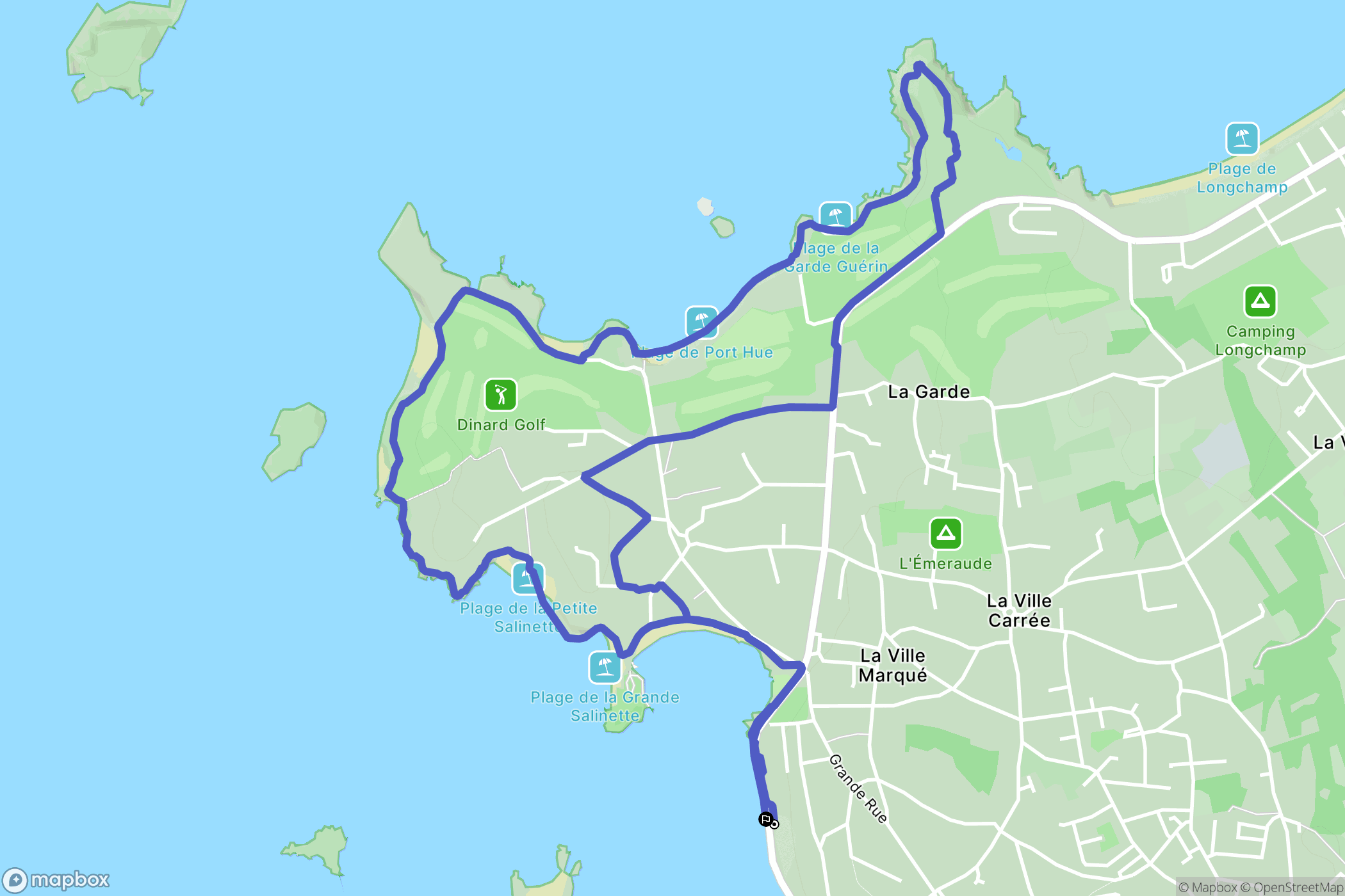 Saint-Briac-sur-Mer : carte du parcours de randonnée - France