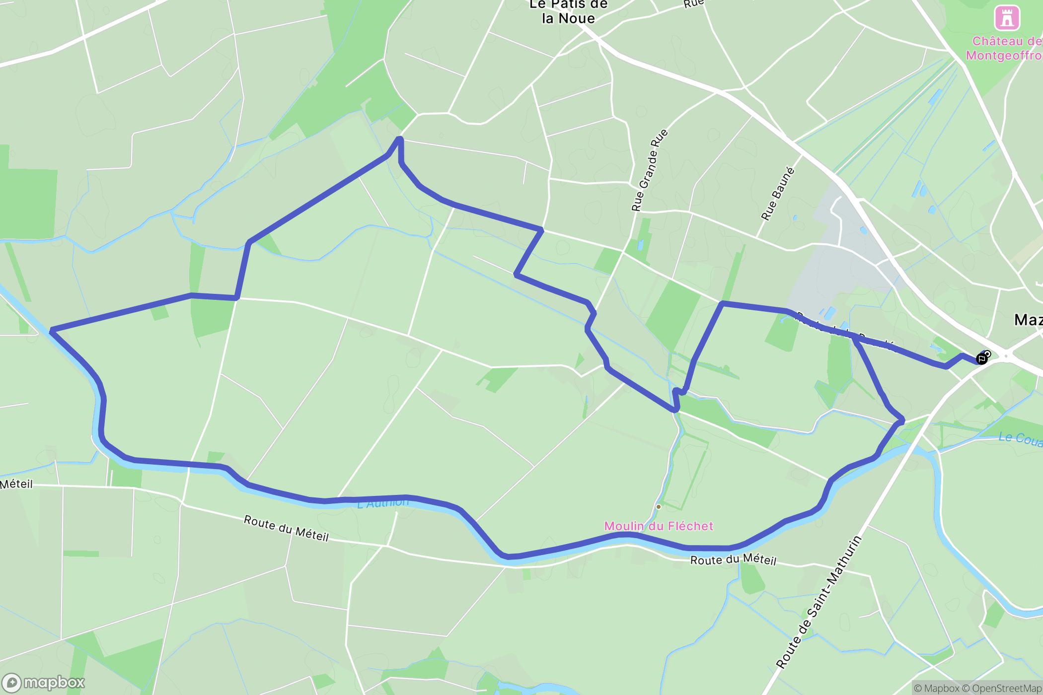 Mazé-Milon : carte du parcours de randonnée - France