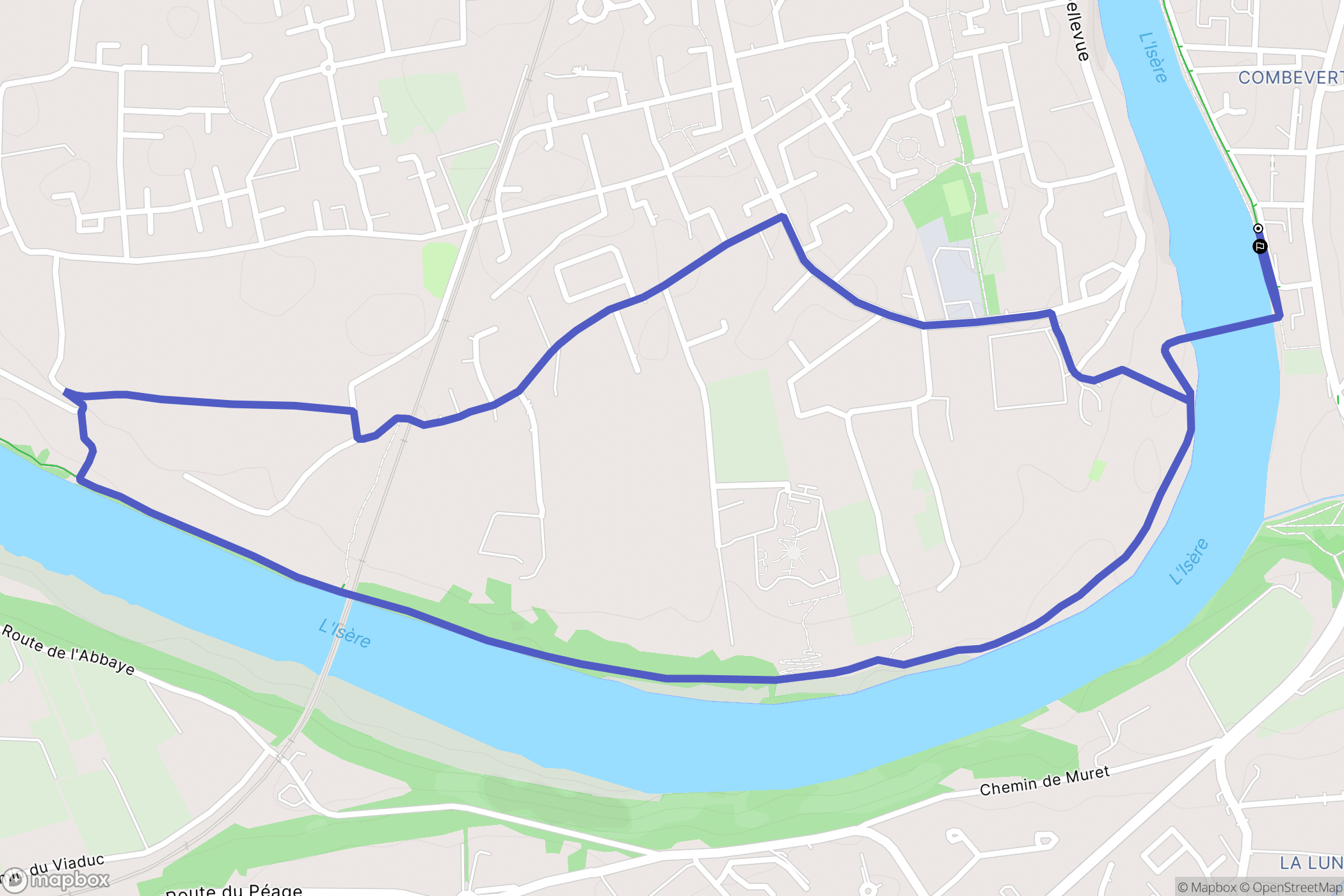 Bourg-de-Péage : carte du parcours de randonnée - France