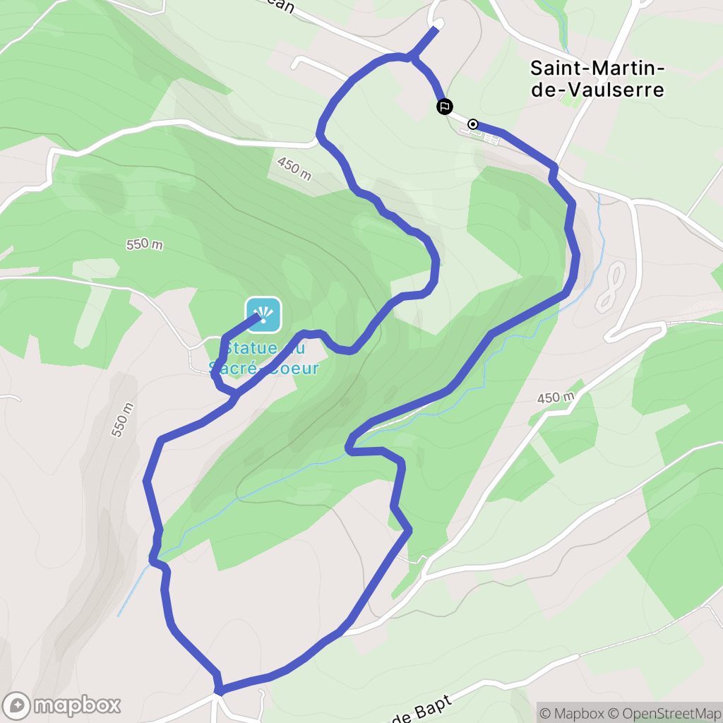 Saint-Martin-de-Vaulserre : carte du parcours de randonnée - France