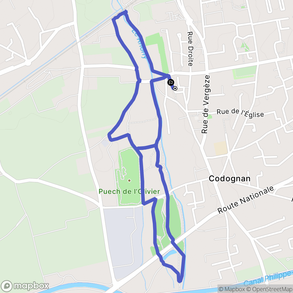 Codognan : carte du parcours de randonnée - France