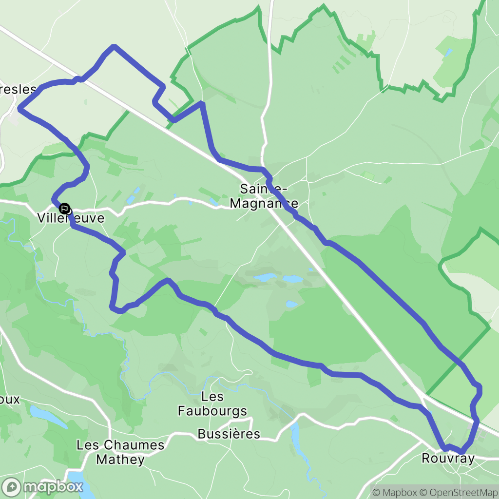 Sainte-Magnance : carte du parcours de randonnée - France